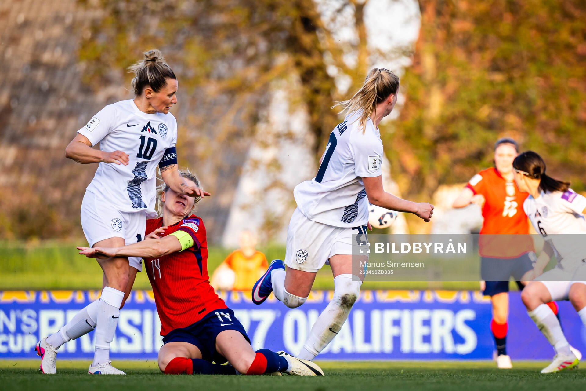 Dominika Conc of Slovenia and Ada Hegerberg of Norway