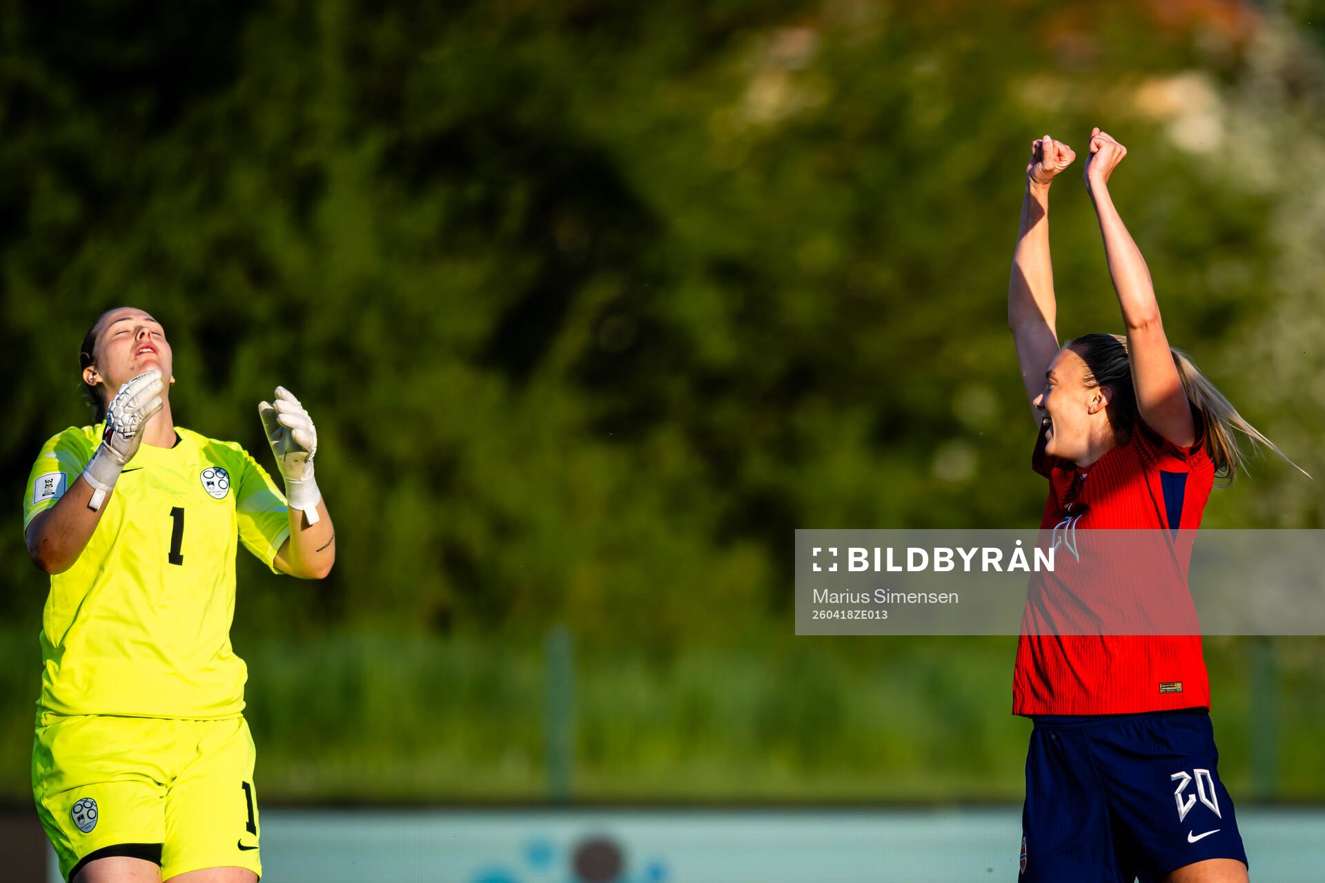 Synne Sofie Kinden Jensen of Norway celebrates