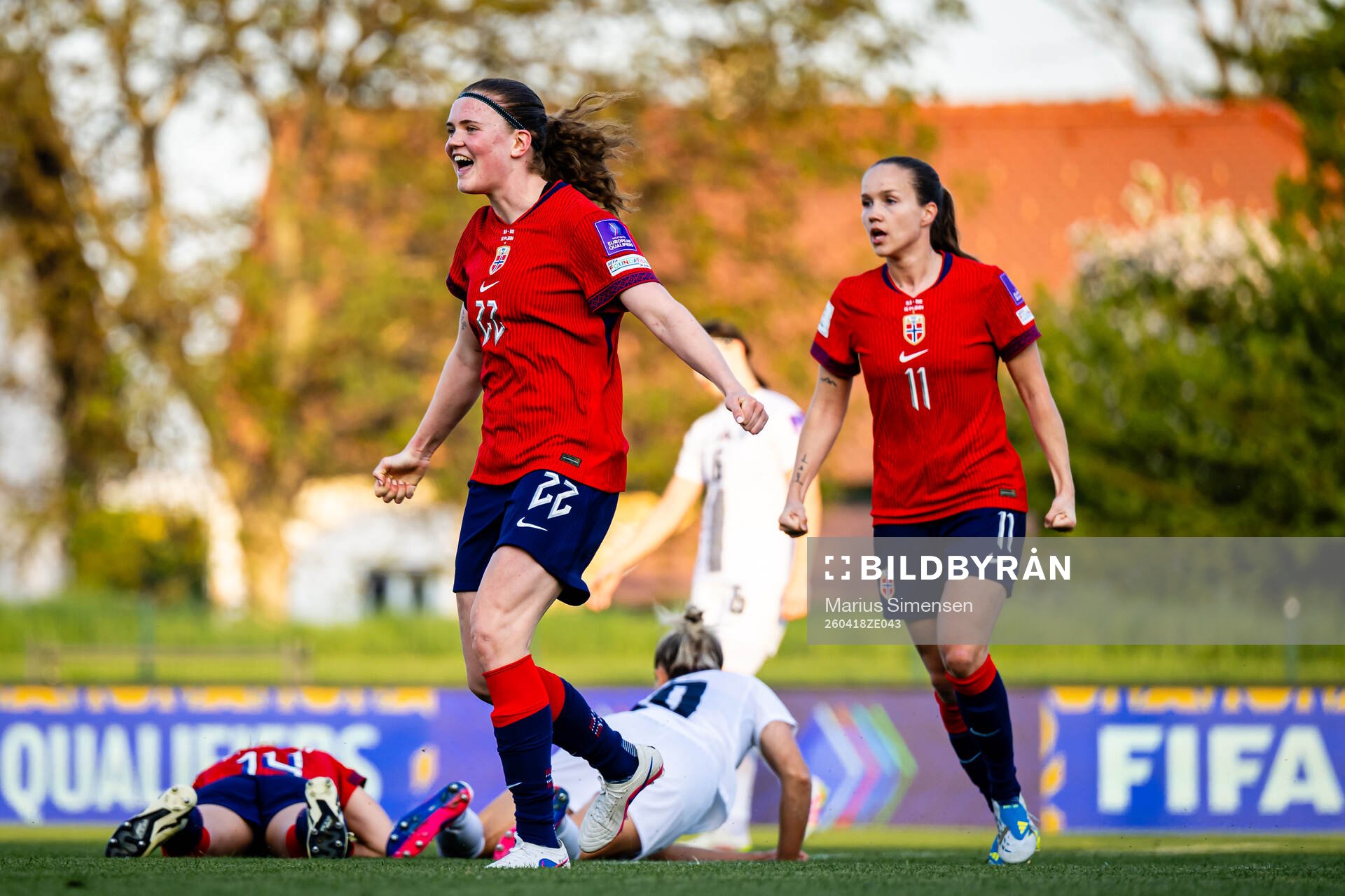Signe Gaupset of Norway celebrates