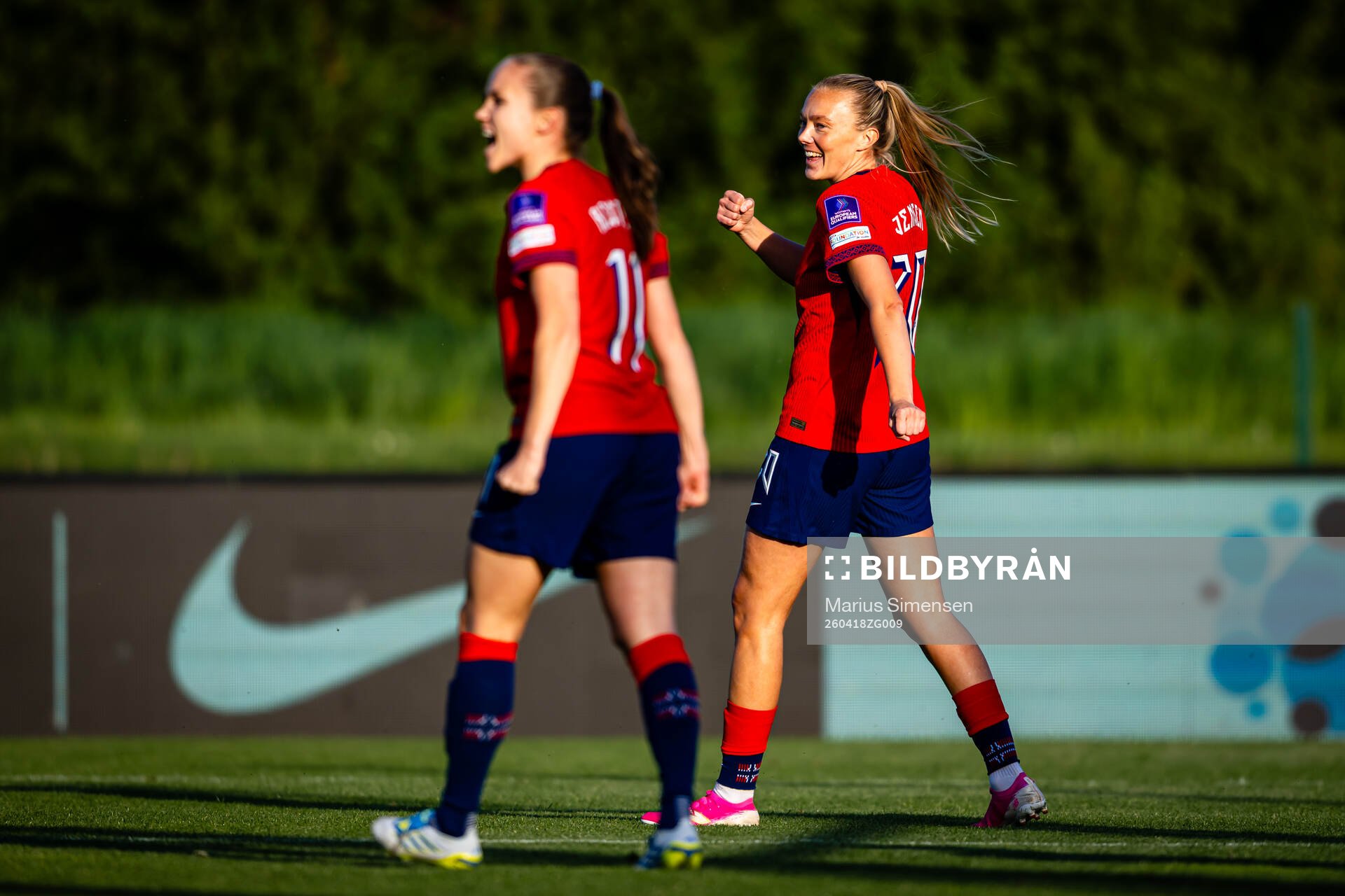 Synne Sofie Kinden Jensen of Norway celebrates