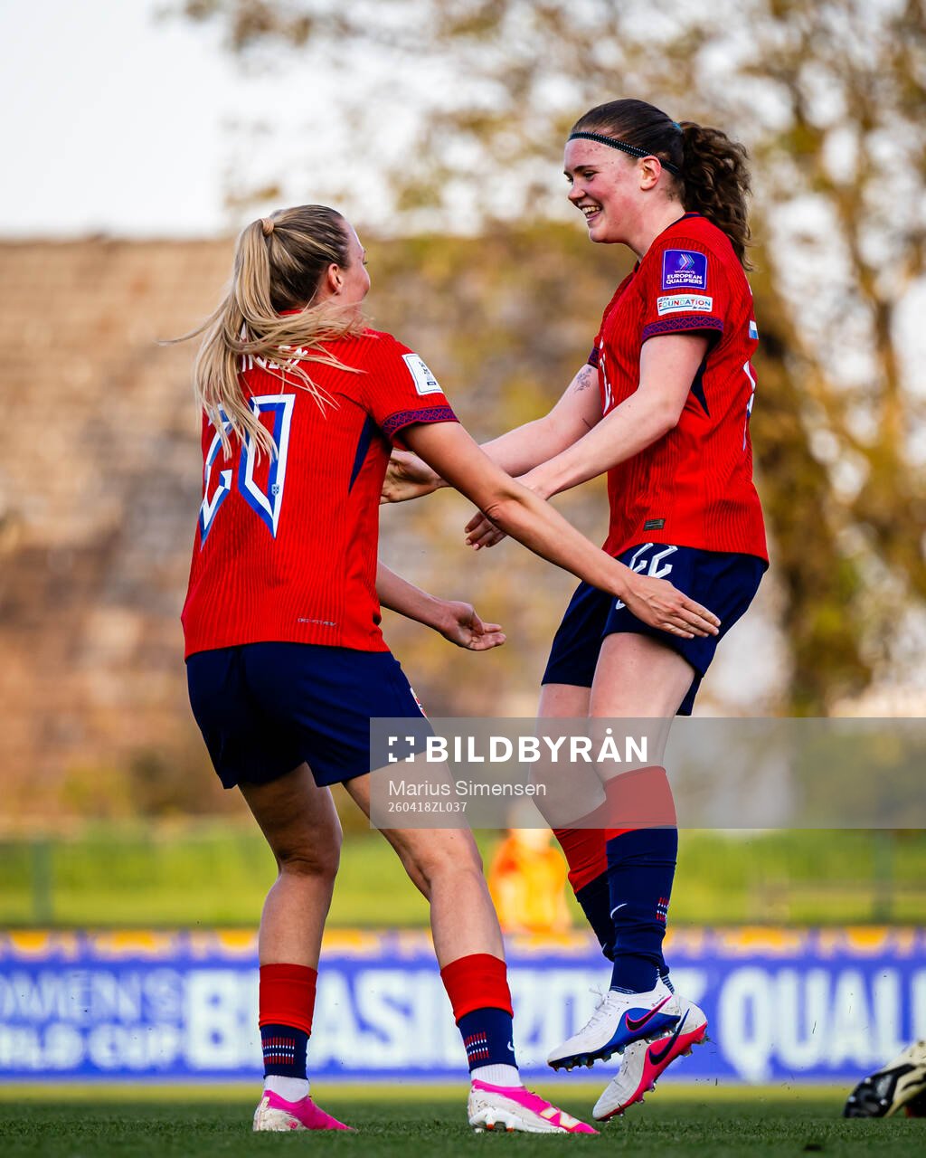 Signe Gaupset of Norway celebrates