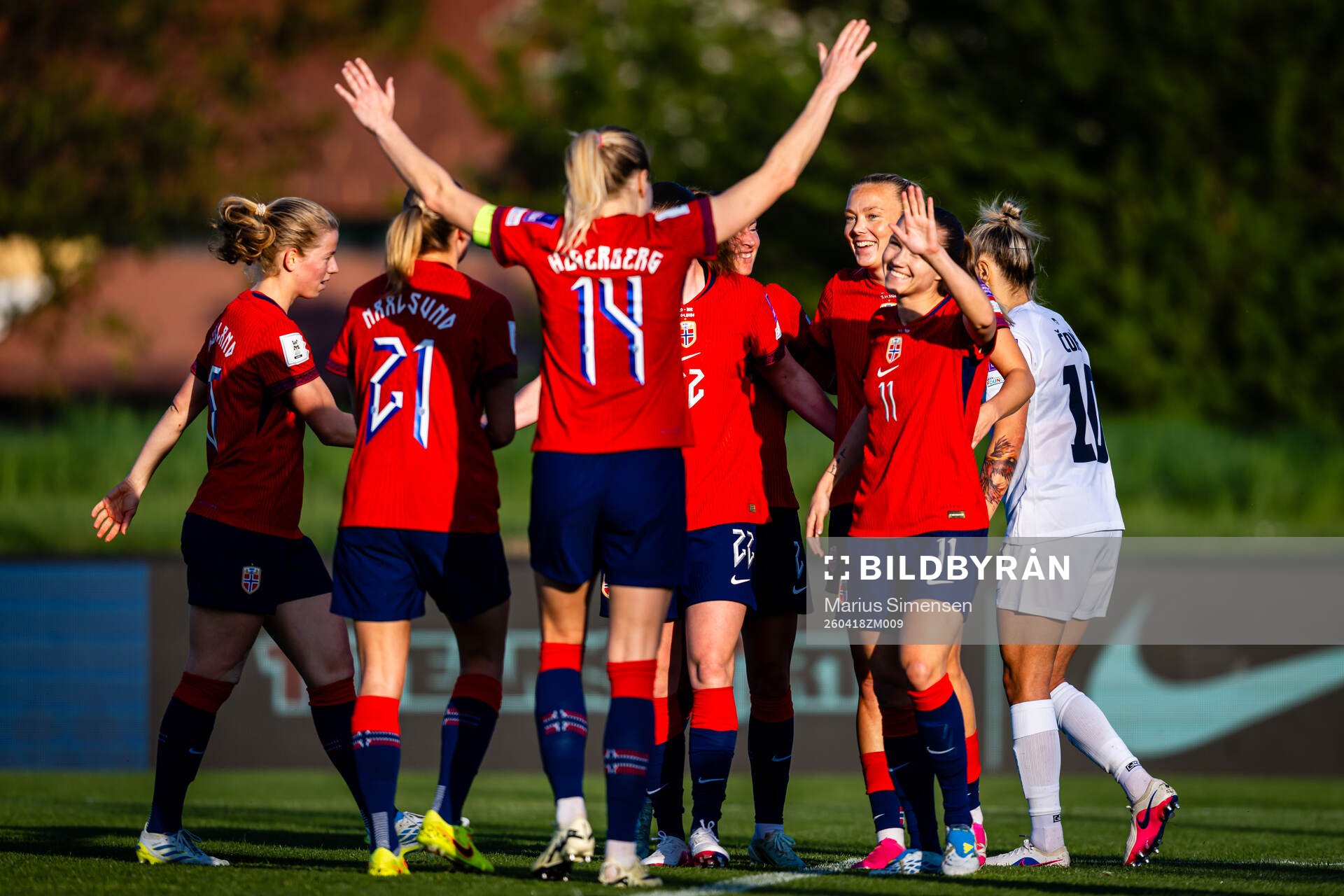 Synne Sofie Kinden Jensen of Norway celebrates