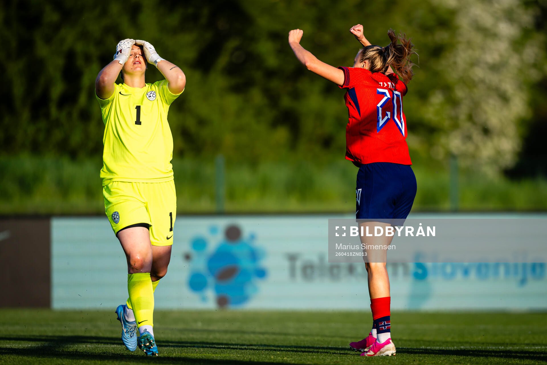 Synne Sofie Kinden Jensen of Norway celebrates