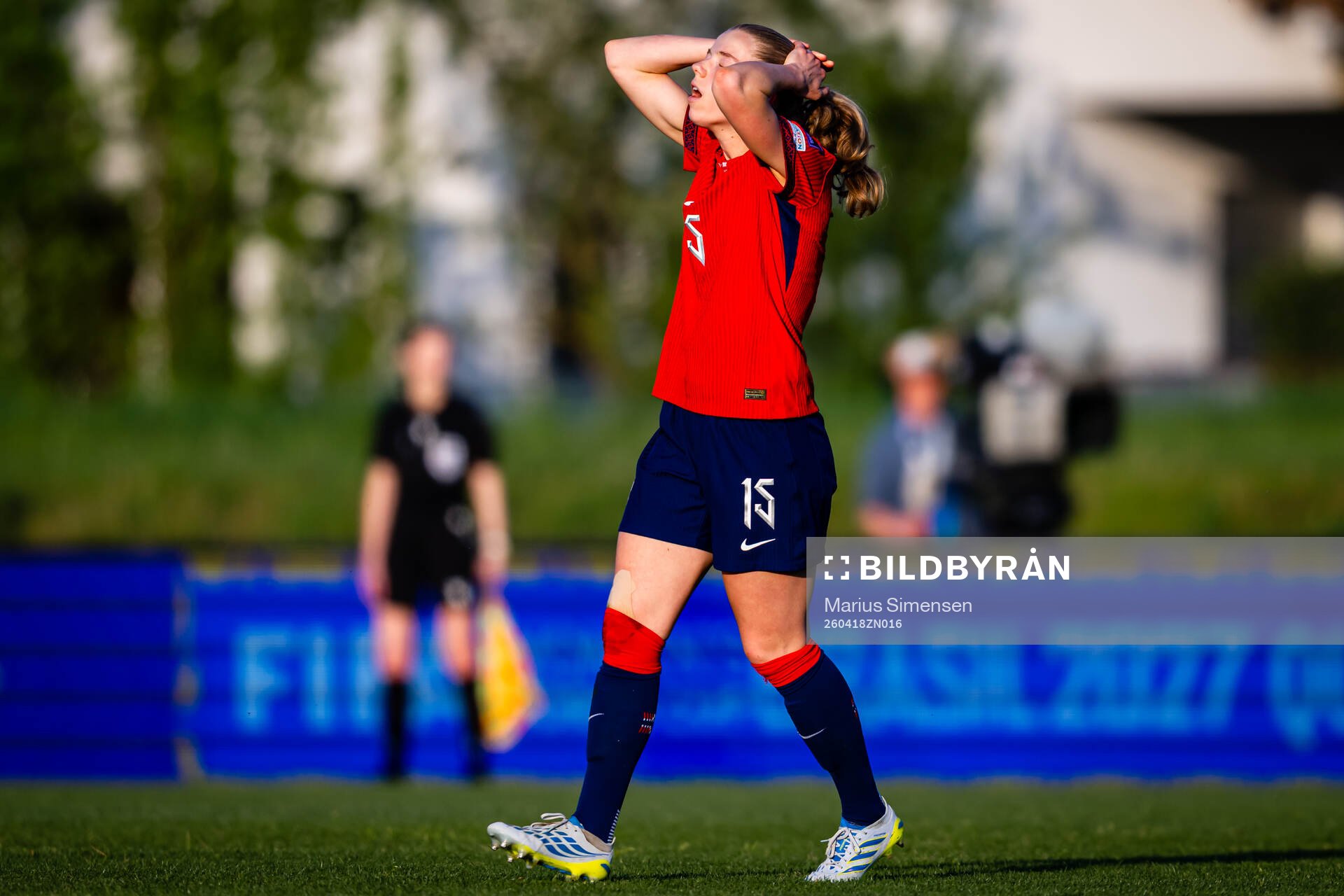 Justine Kielland of Norway looks dejected