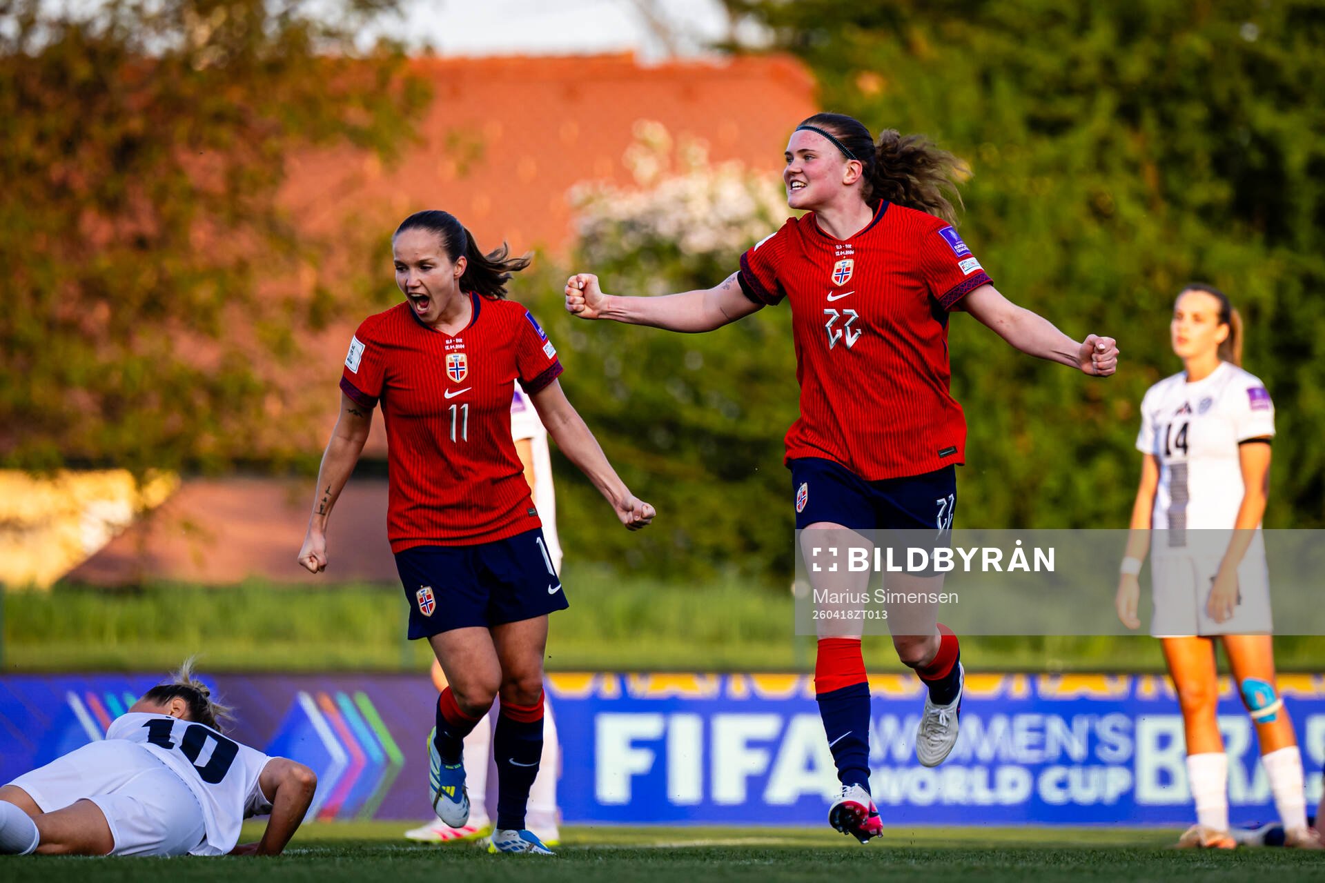 Signe Gaupset of Norway celebrates