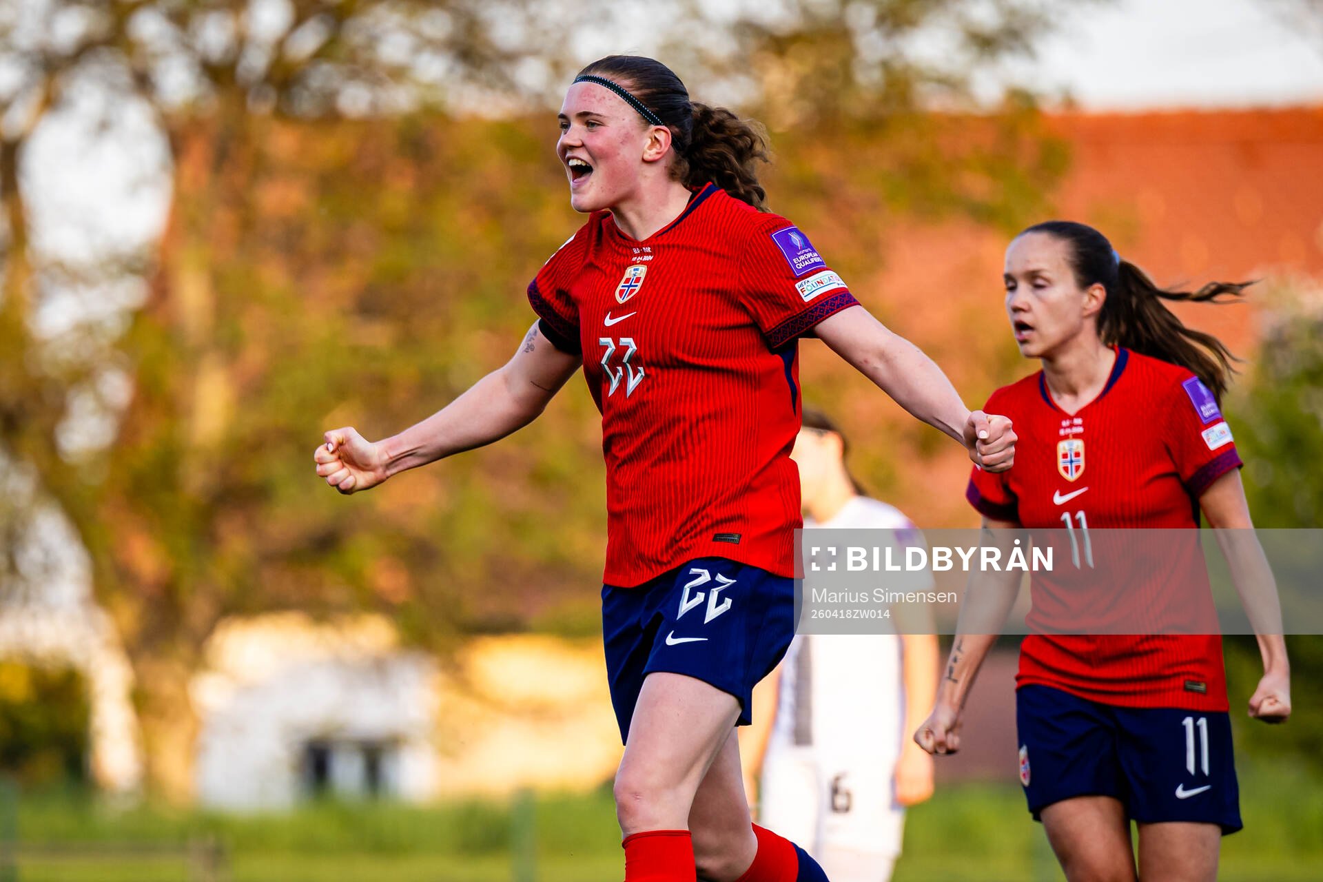 Signe Gaupset of Norway celebrates