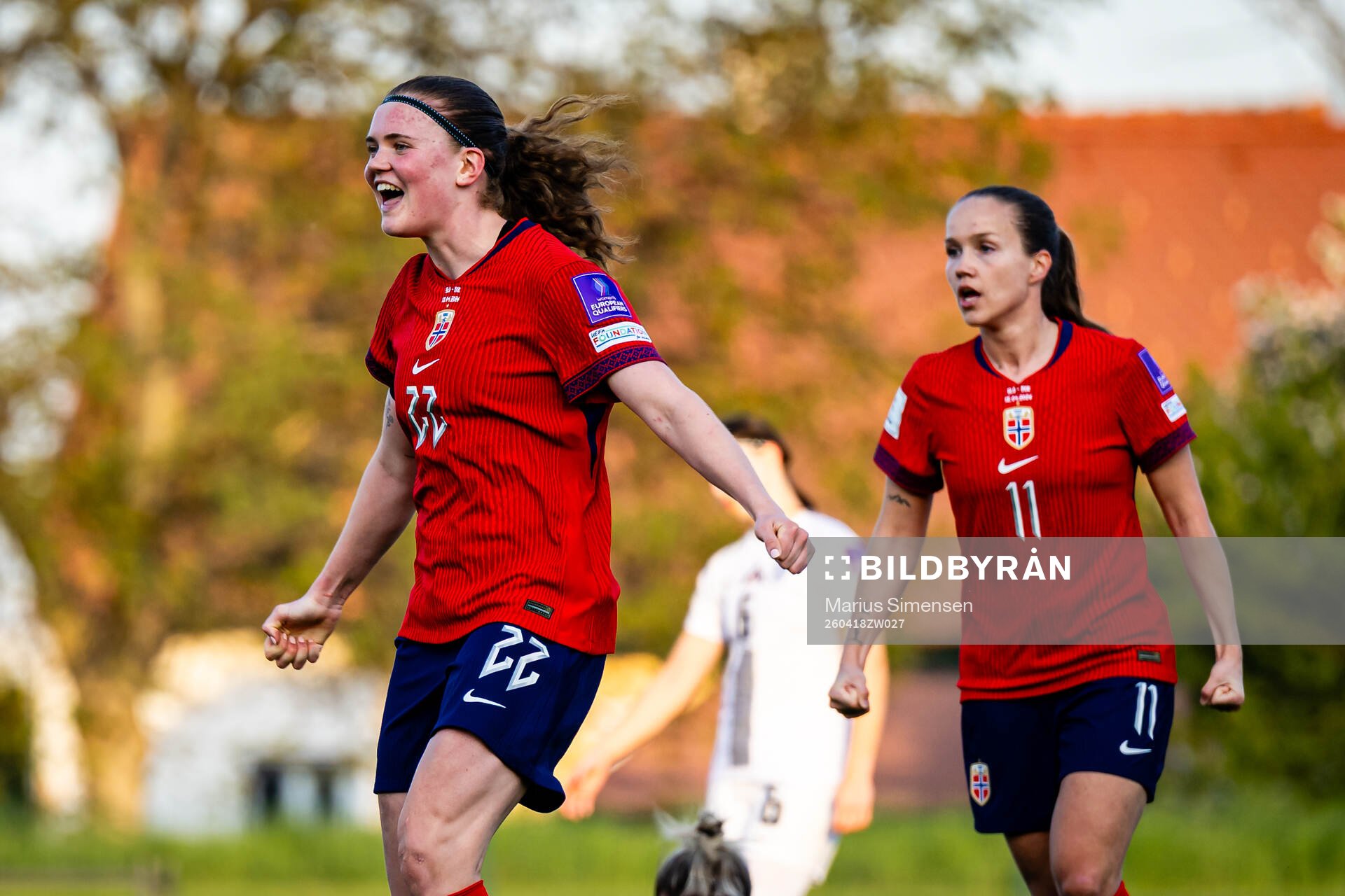 Signe Gaupset of Norway celebrates