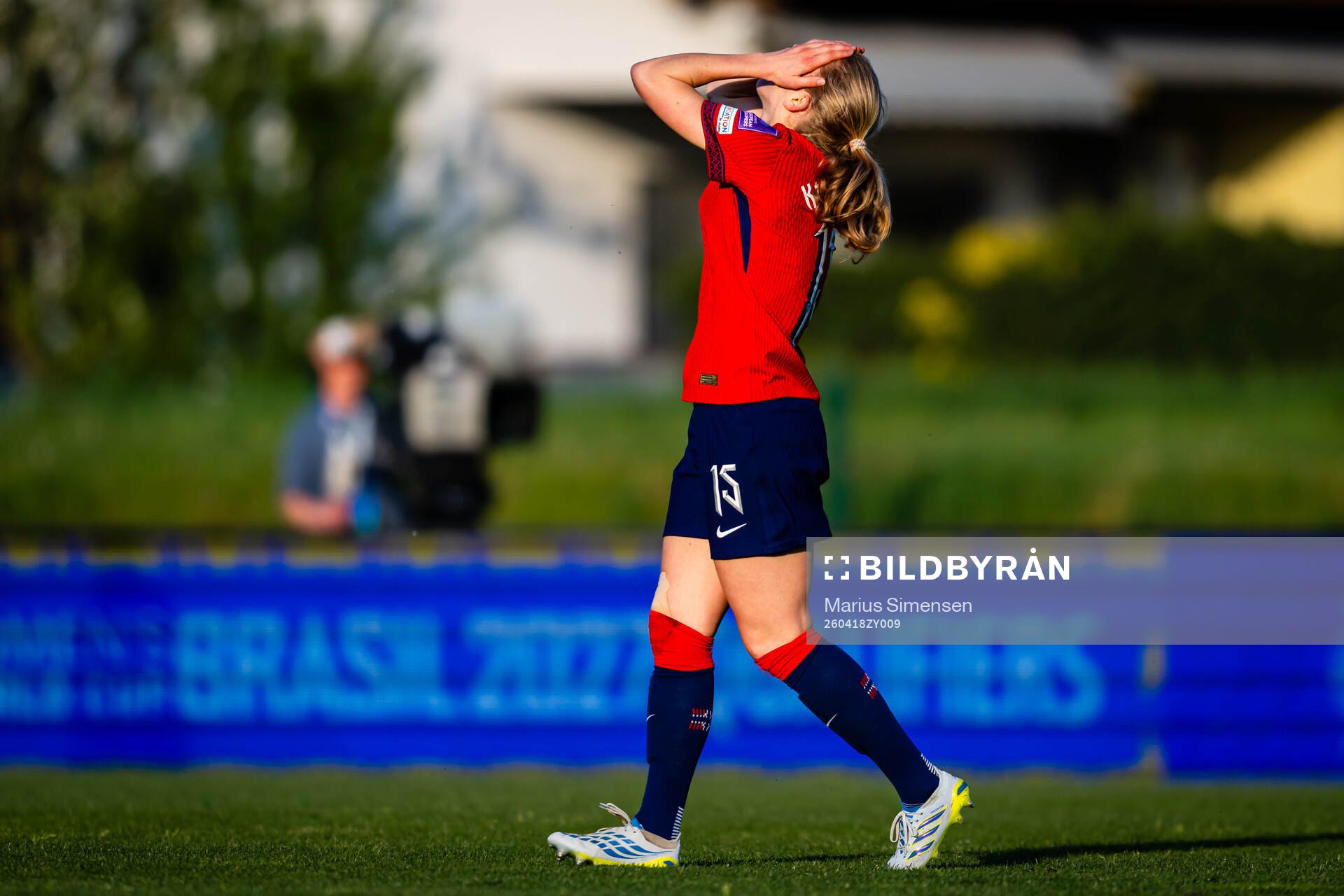 Justine Kielland of Norway looks dejected