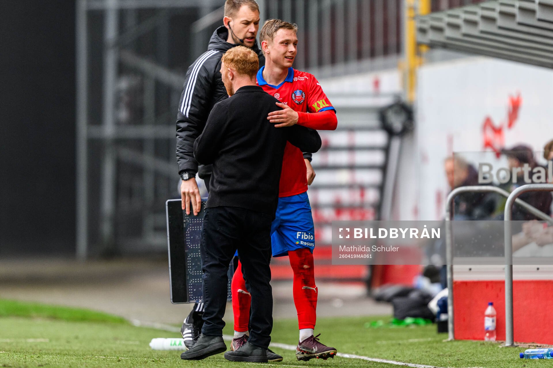 Helsingborgs manager Stevie Grieve och Jonathan Hasselqvist