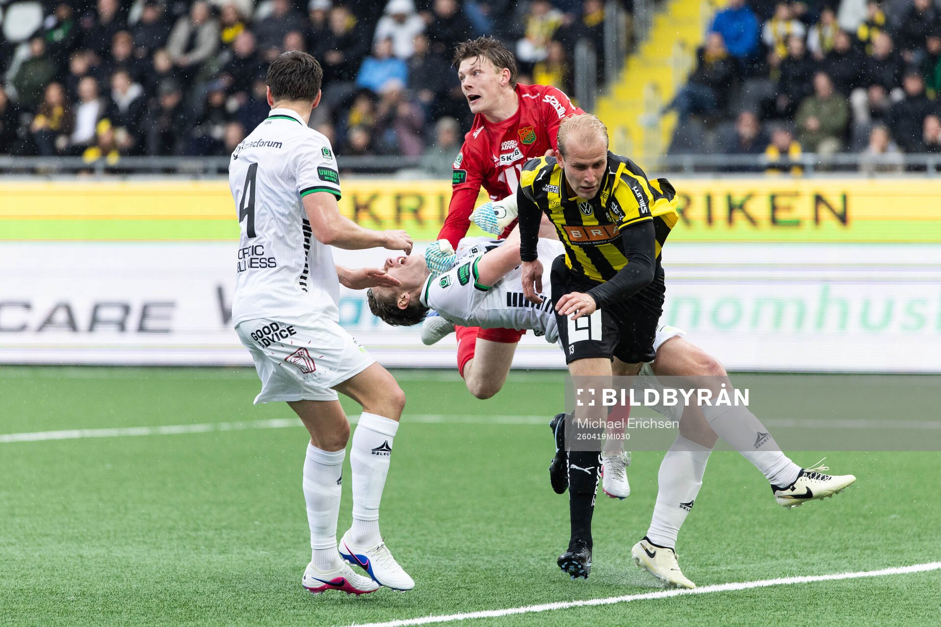 Häckens Harry Hilvenius mot GAIS Oskar Ågren, Robin Frej