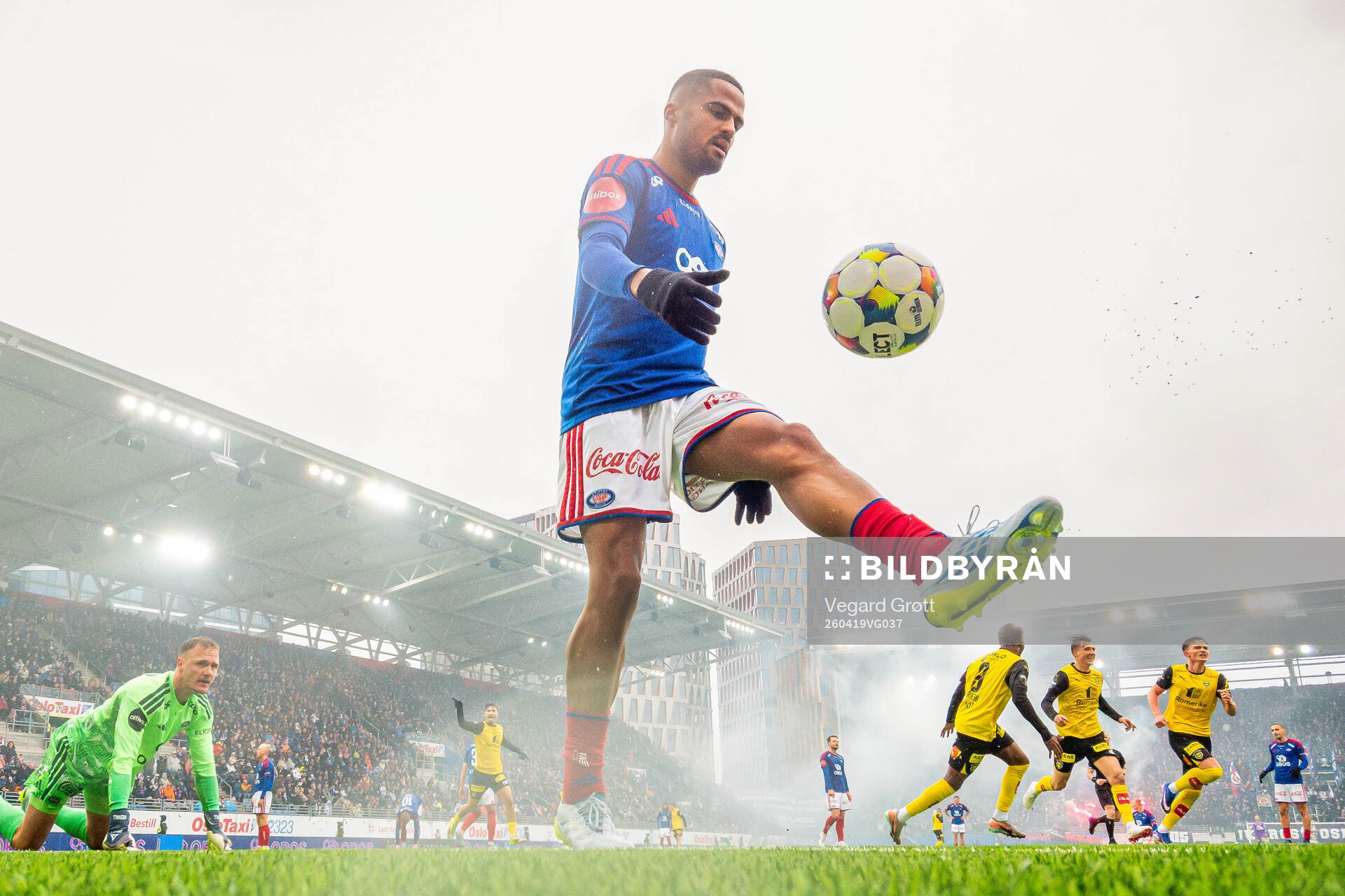 Aaron Kiil Olsen of Vålerenga looks dejected while Markus