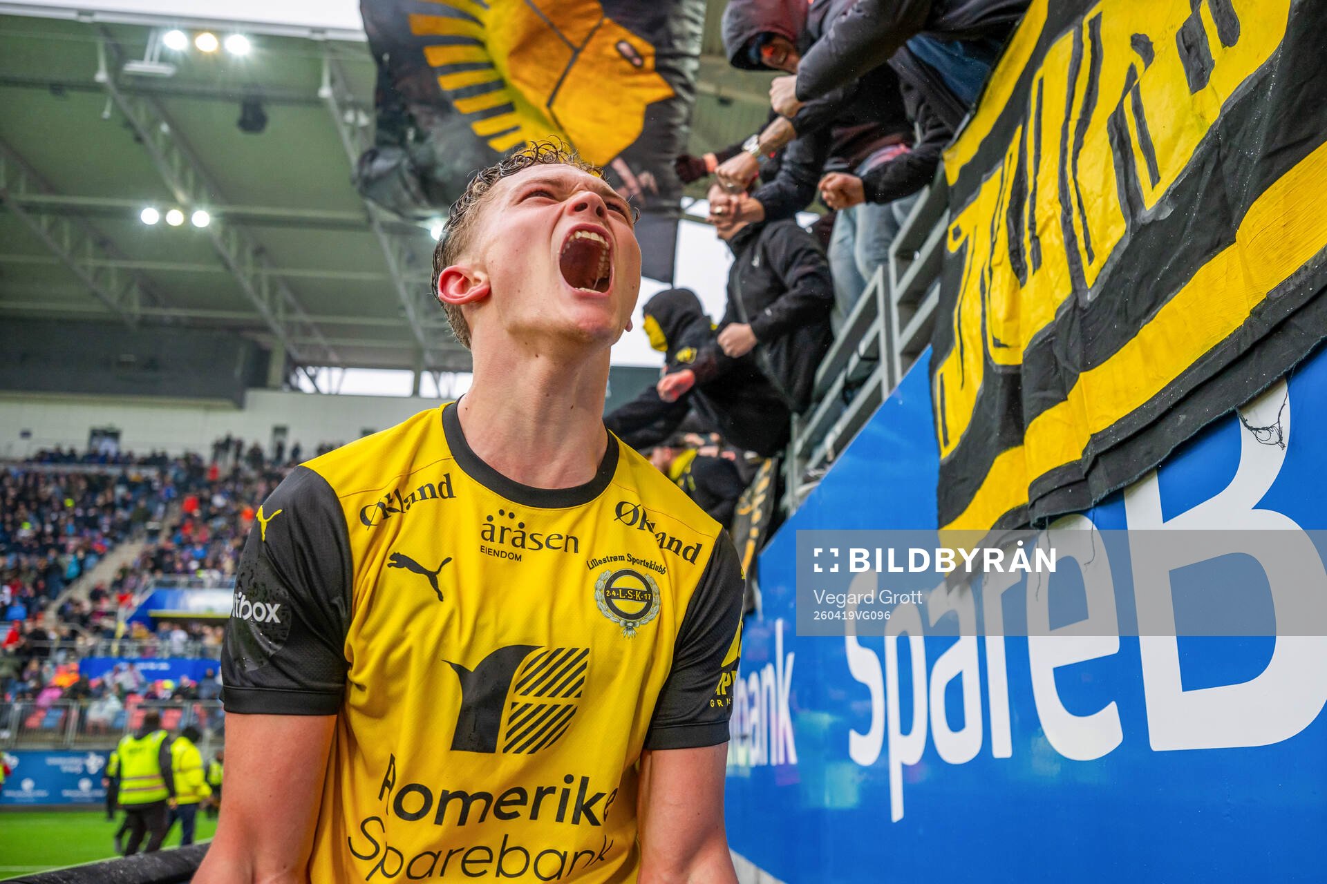 Gustav Nyheim of Lillestrøm celebrates