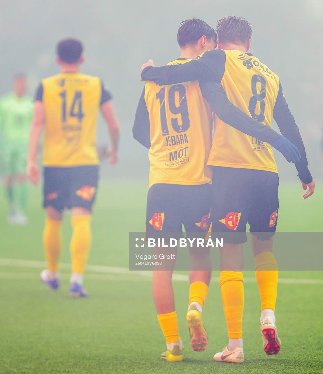 Markus Karlsbakk of Lillestrøm celebrates with teammate