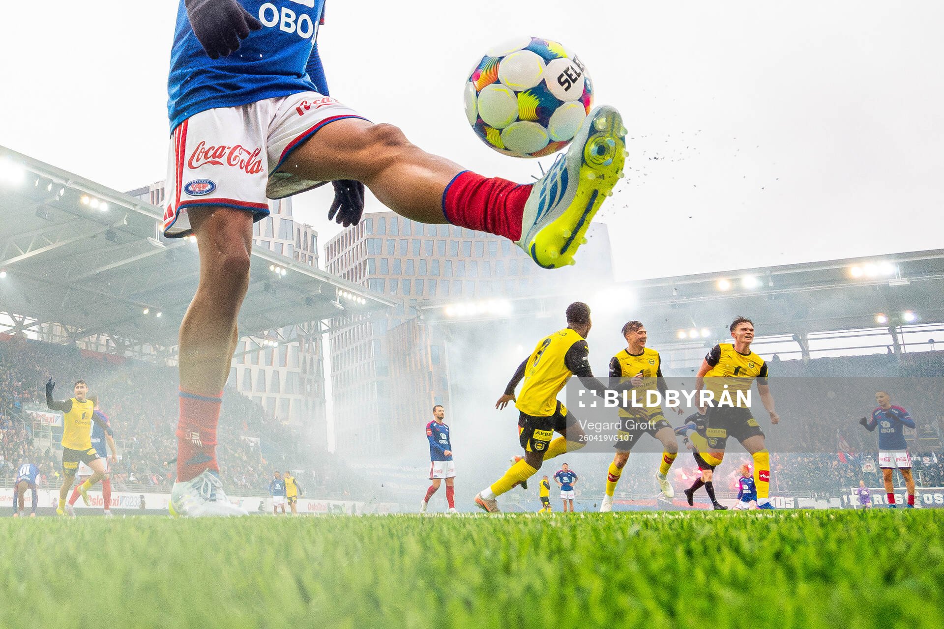 Markus Karlsbakk of Lillestrøm celebrates with teammates