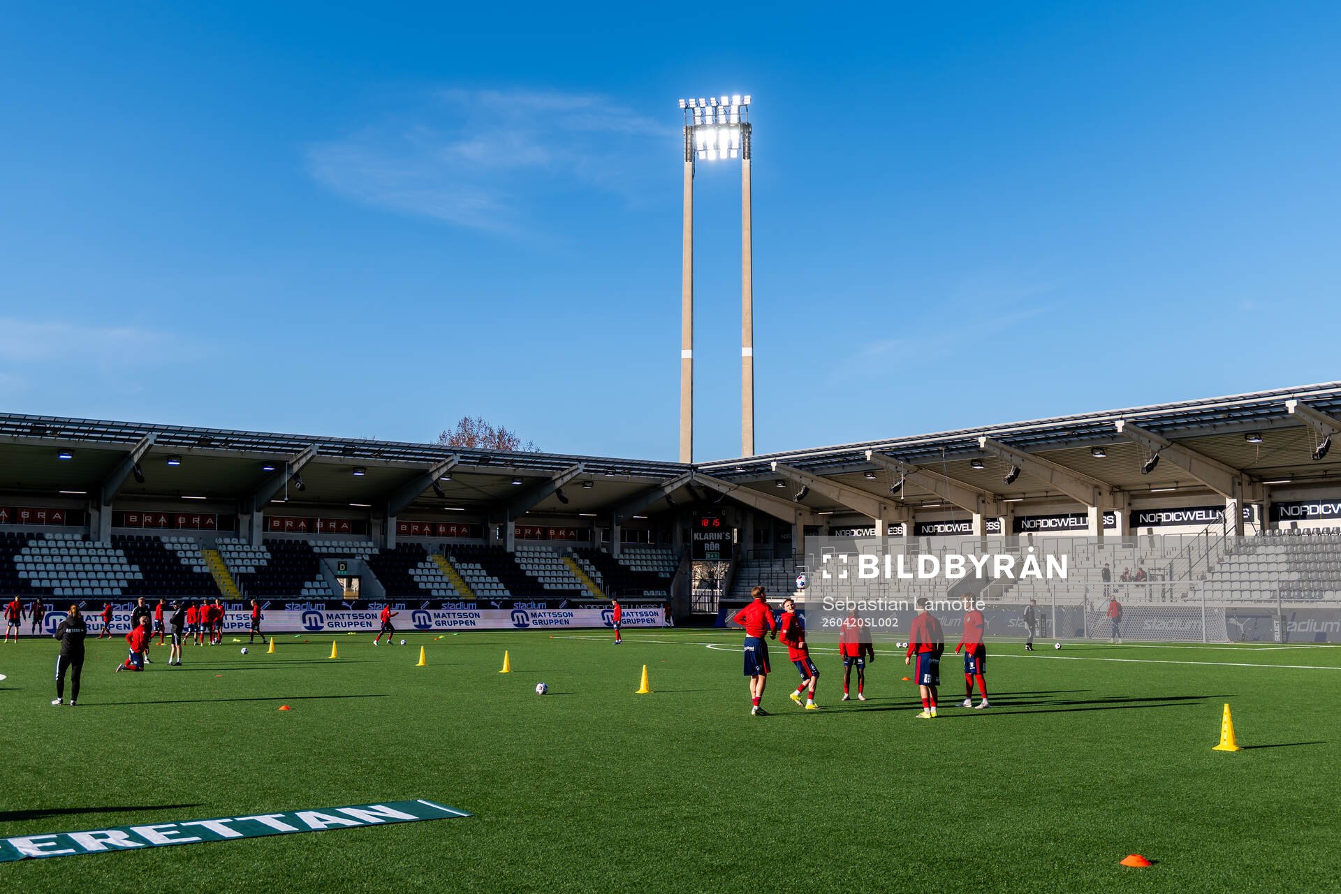 Östers spelare värmer upp