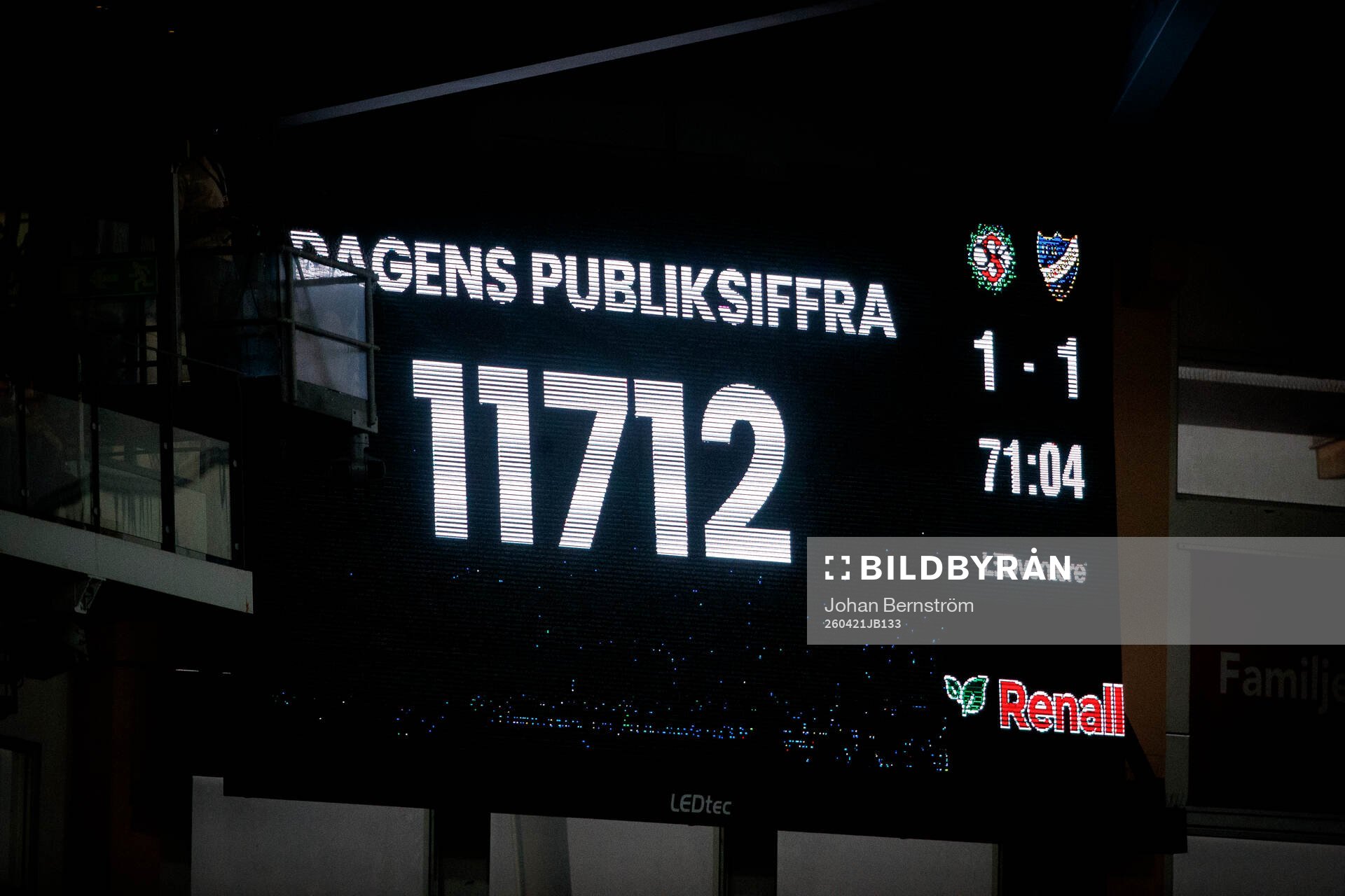 Skylt med publiksiffran 11712