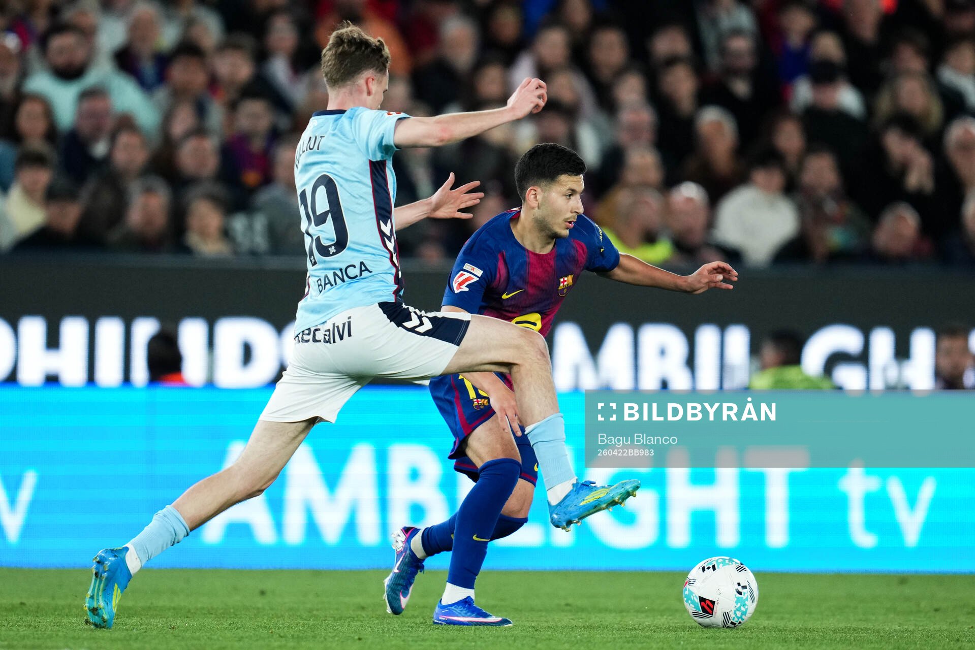 Roony Bardghji of FC Barcelona and Williot Swedberg of