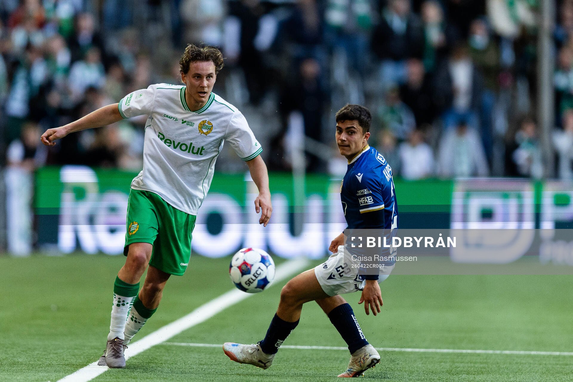 Hammarbys Hampus Skoglund och Halmstads Oliver Kapsimalis