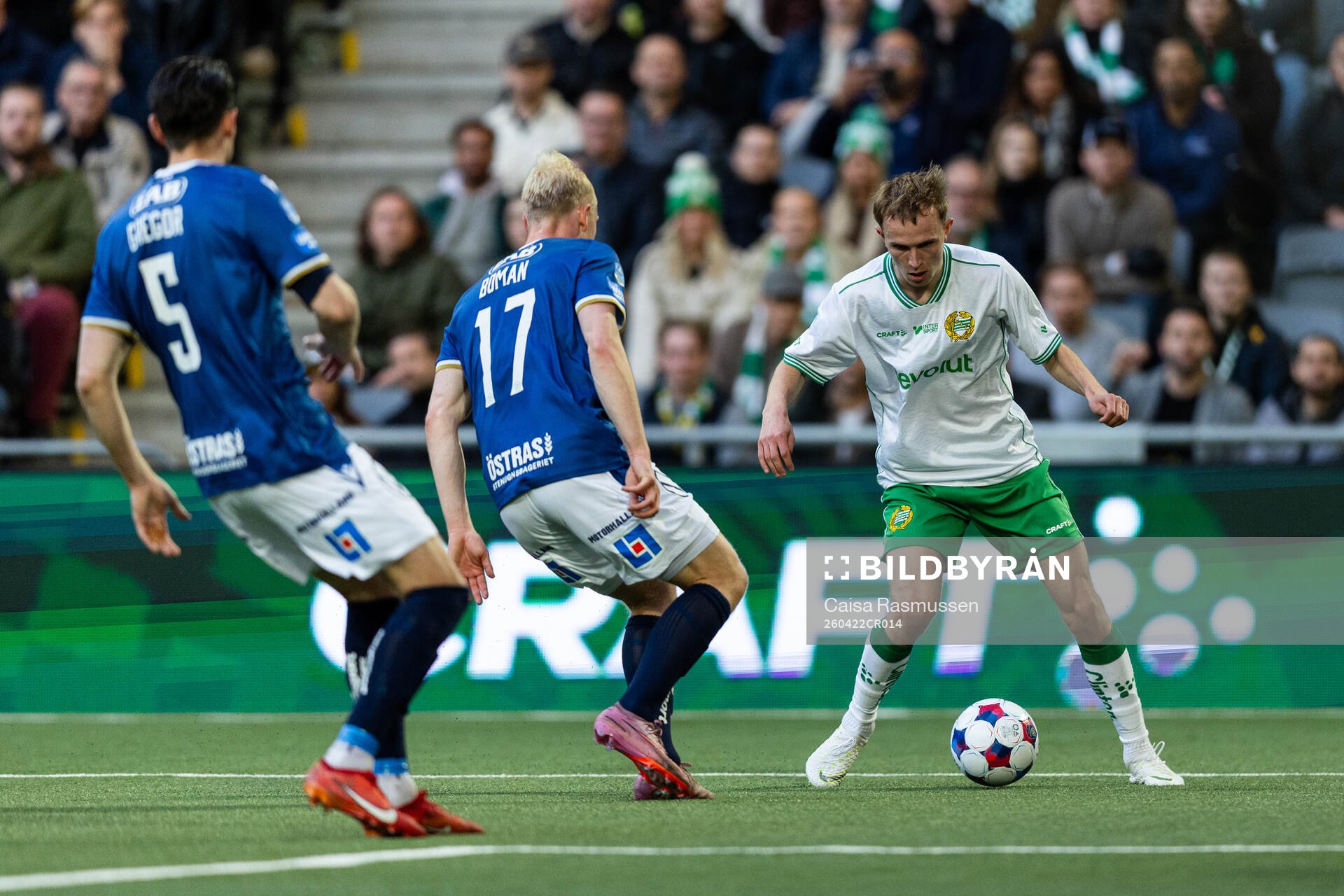 Halmstads Pascal Gregor, André Boman och Hammarbys Victor