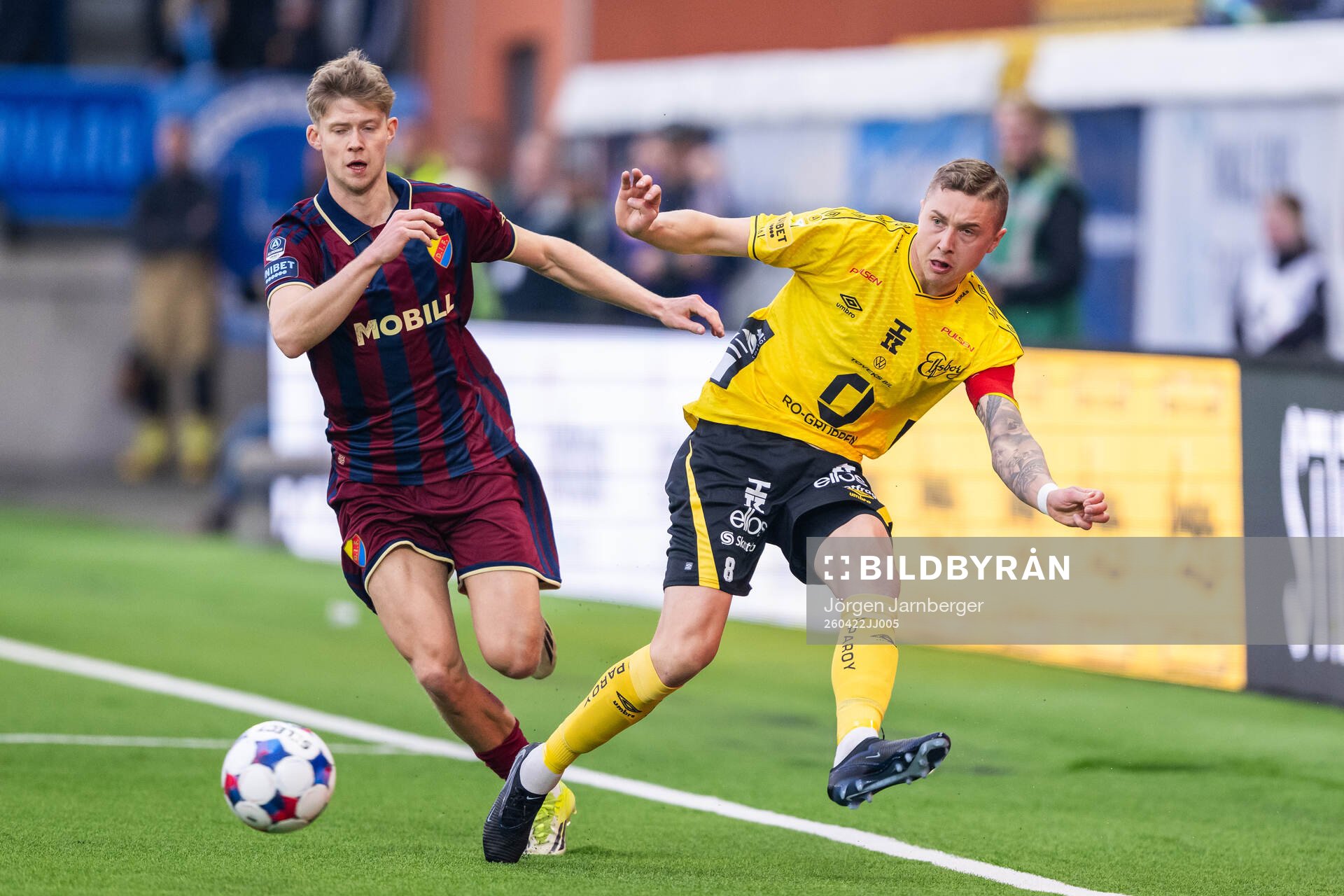 Djurgårdens Patric Åslund och Elfsborgs Sebastian Holmén