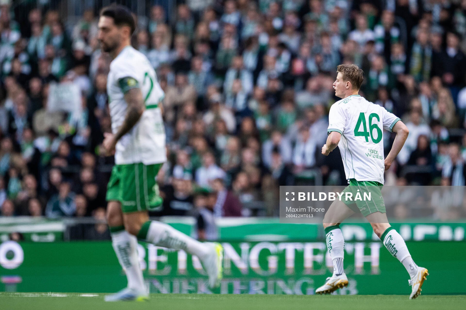 Hammarbys Frederik Winther med nummer 46 på ryggen