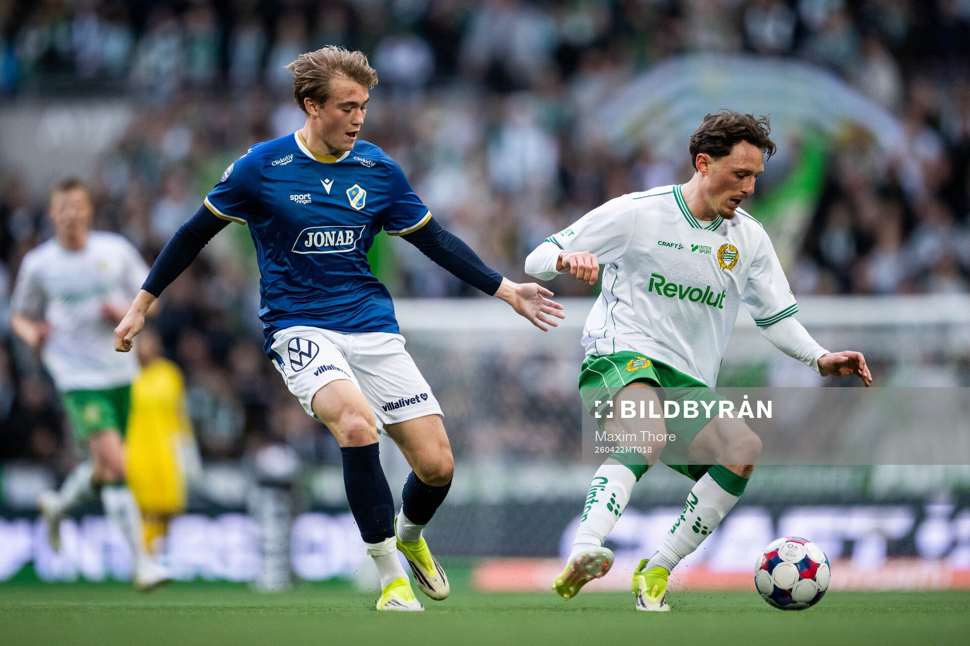 Halmstads Ludvig Arvidsson och Hammarbys Noah Persson