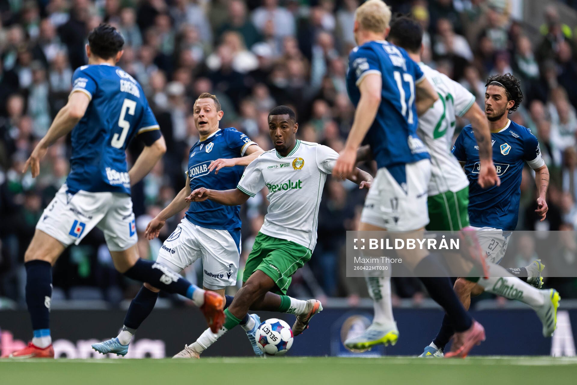 Halmstads Joel Allansson och Hammarbys Paulos Abraham