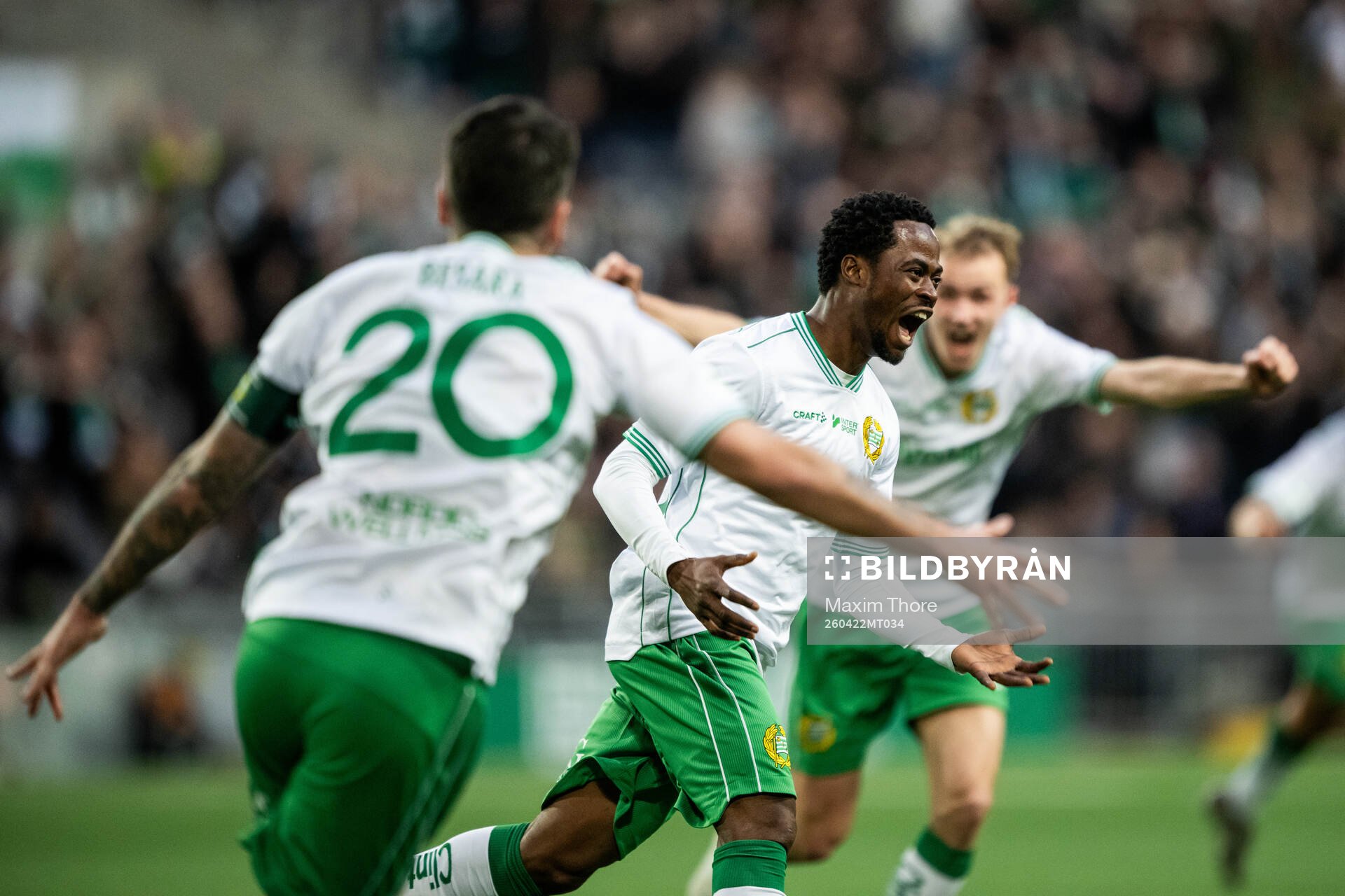 Hammarbys Frank Junior Adjei jublar