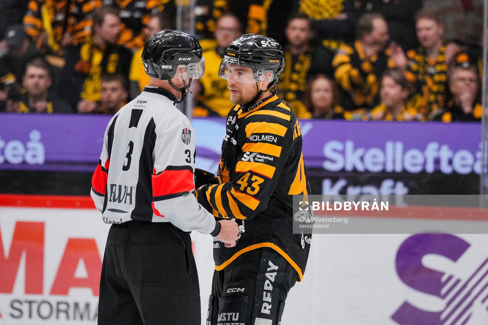 Domare Linus Öhlund  och Skellefteås Max Krogdahl