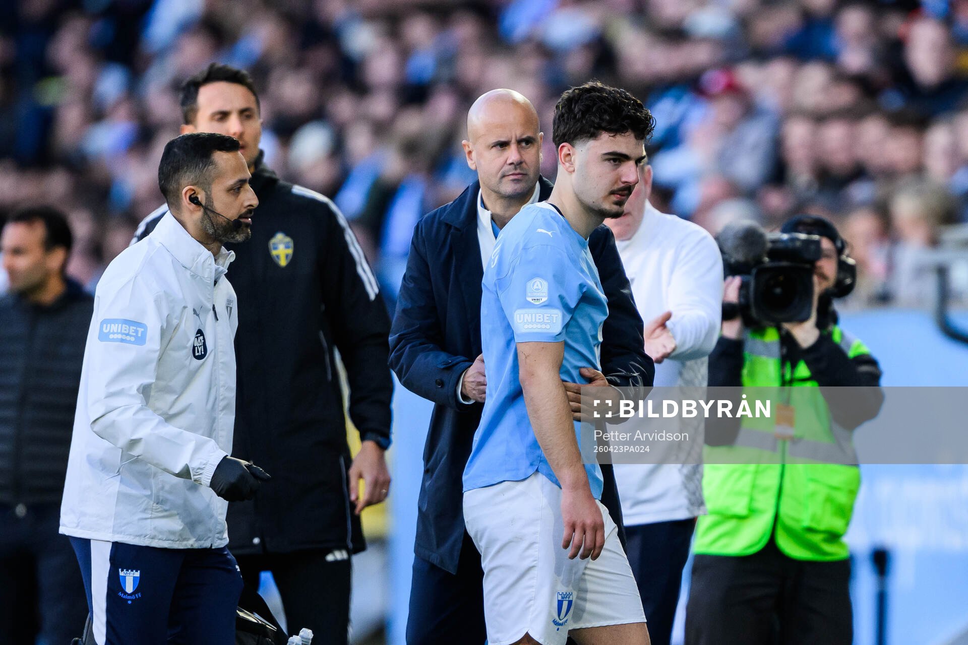 Malmö FFs Bleon Kurtulus och huvudtränare Miguel Angel