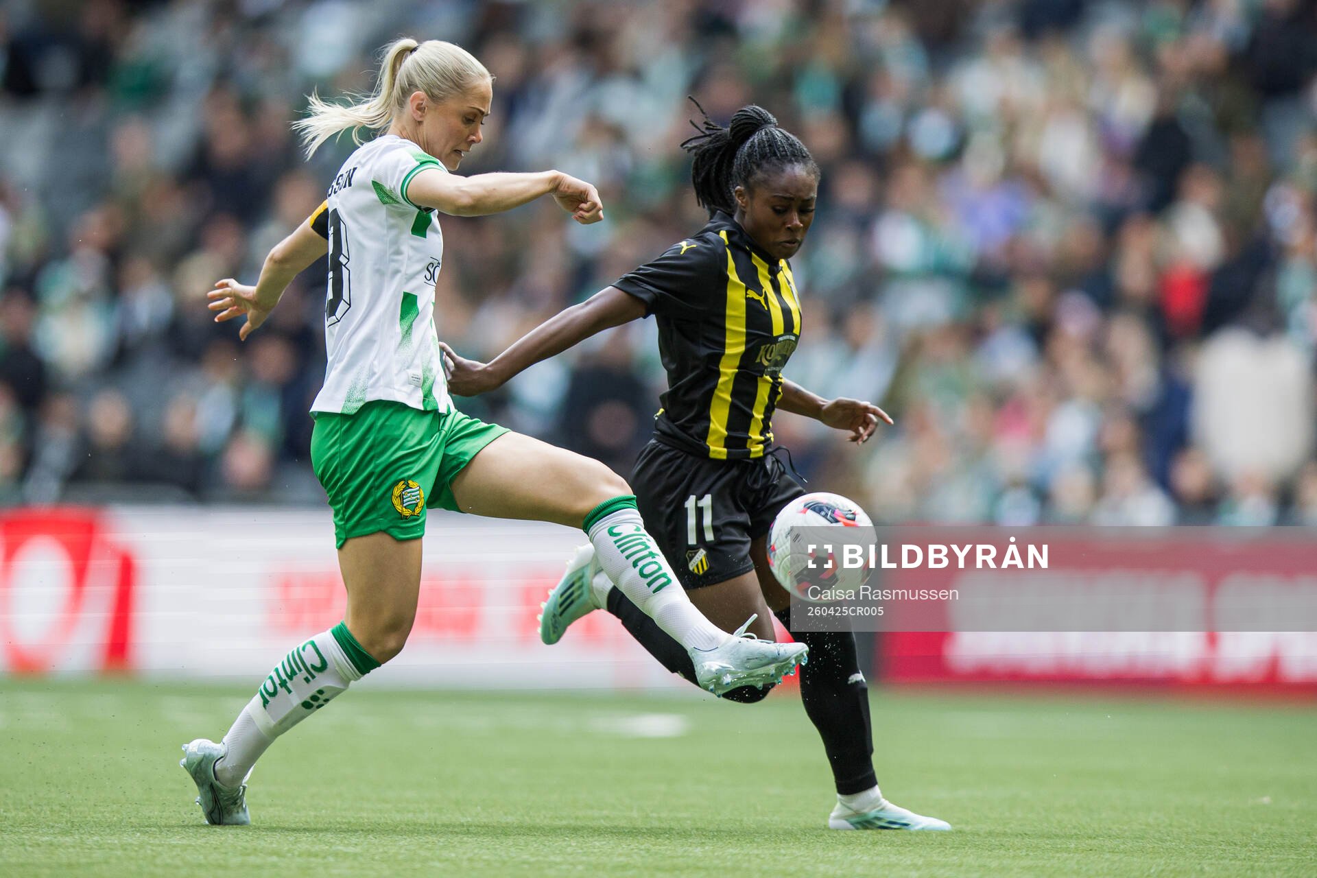 Alice Carlsson of Hammarby and Monica Jusu Bah of Häcken