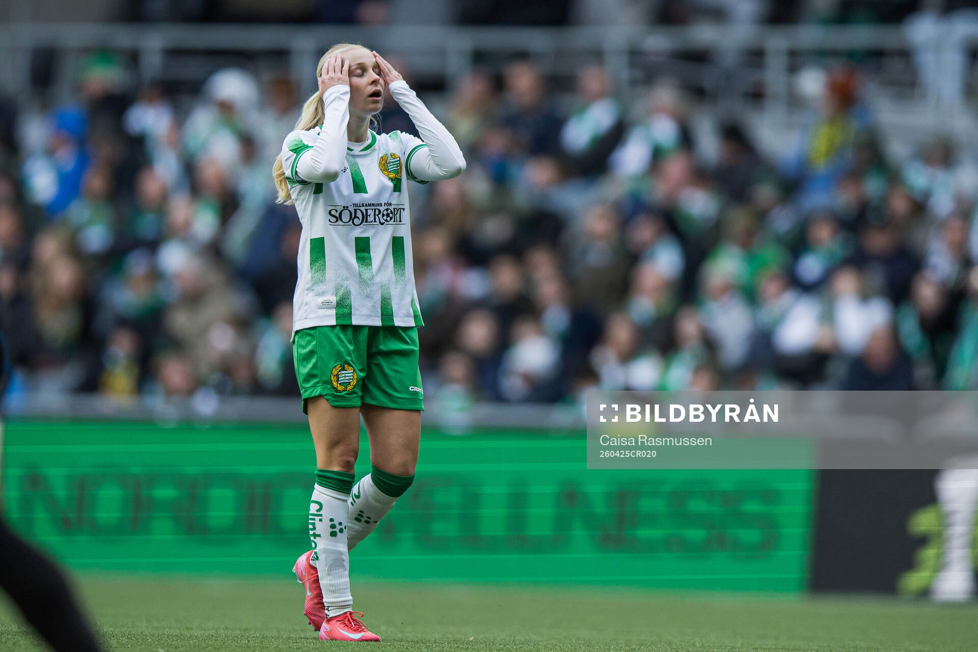 Emilie Joramo of Hammarby looks dejected
