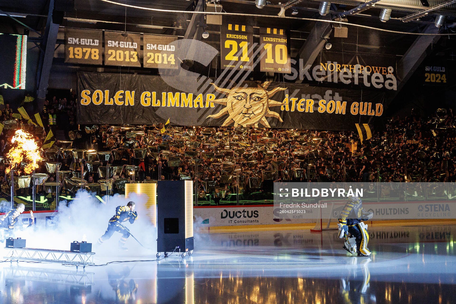 Skellefteås supportrar med ett tifo