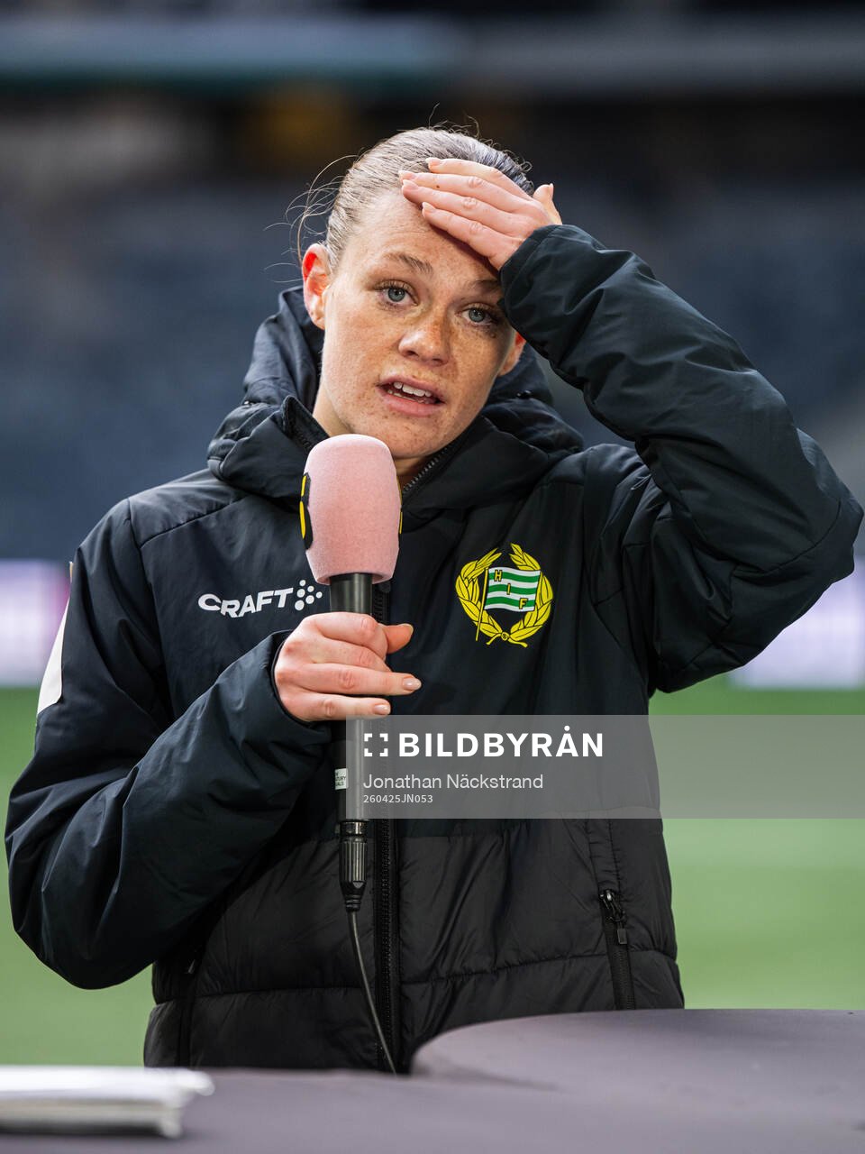 Sofia Reidy of Hammarby is interviewed