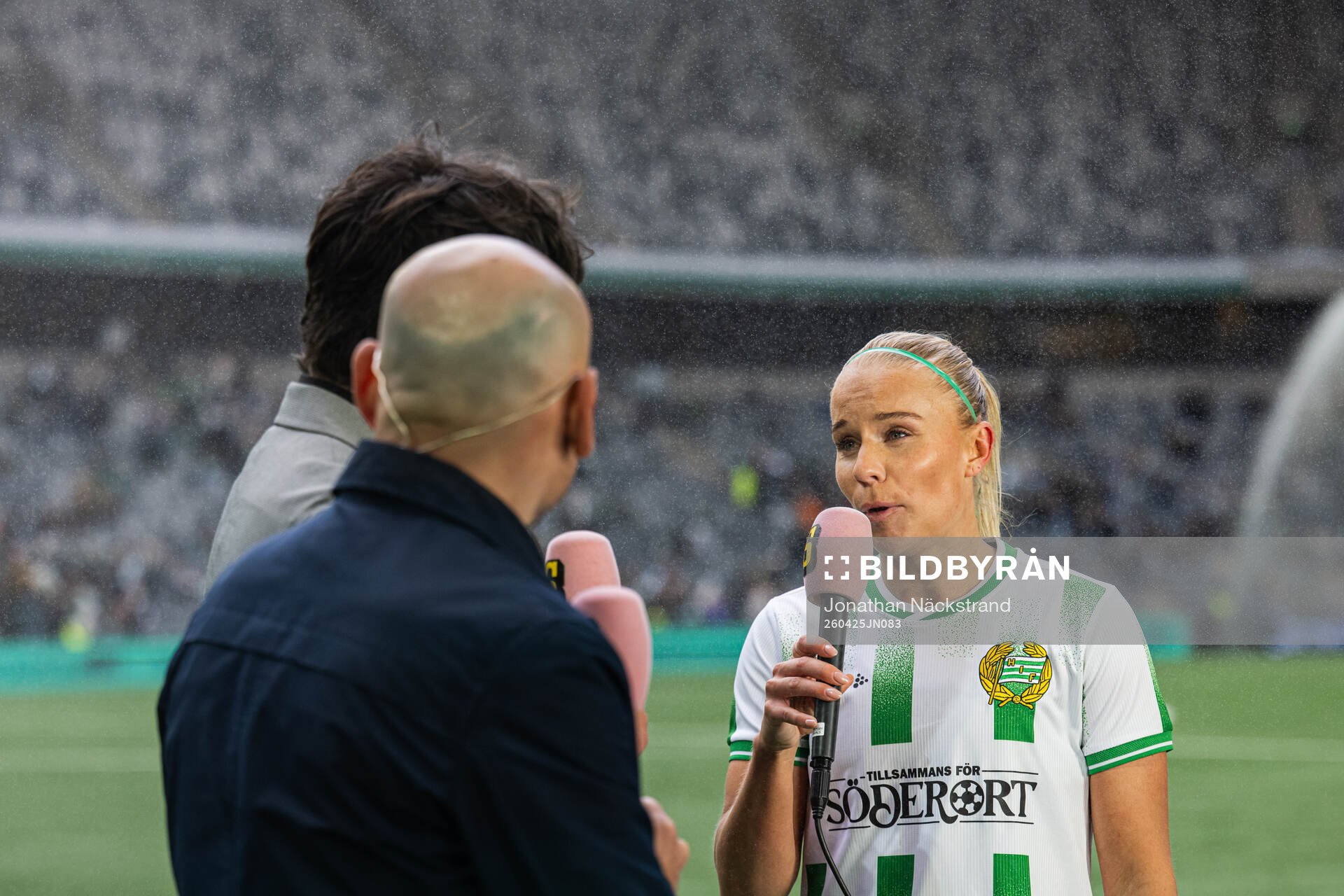 Stina Lennartsson of Hammarby is interviewed