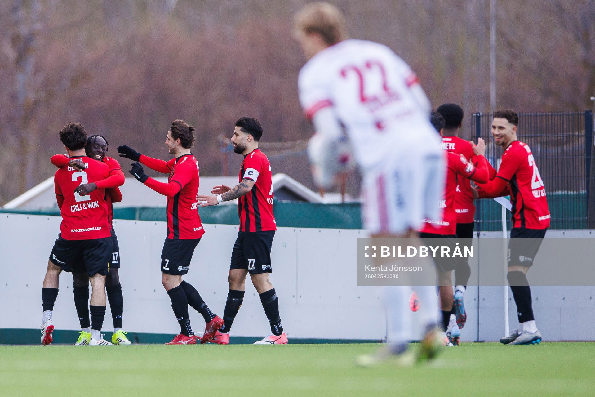 Nordic United FCs Kalipha Jawla jublar
