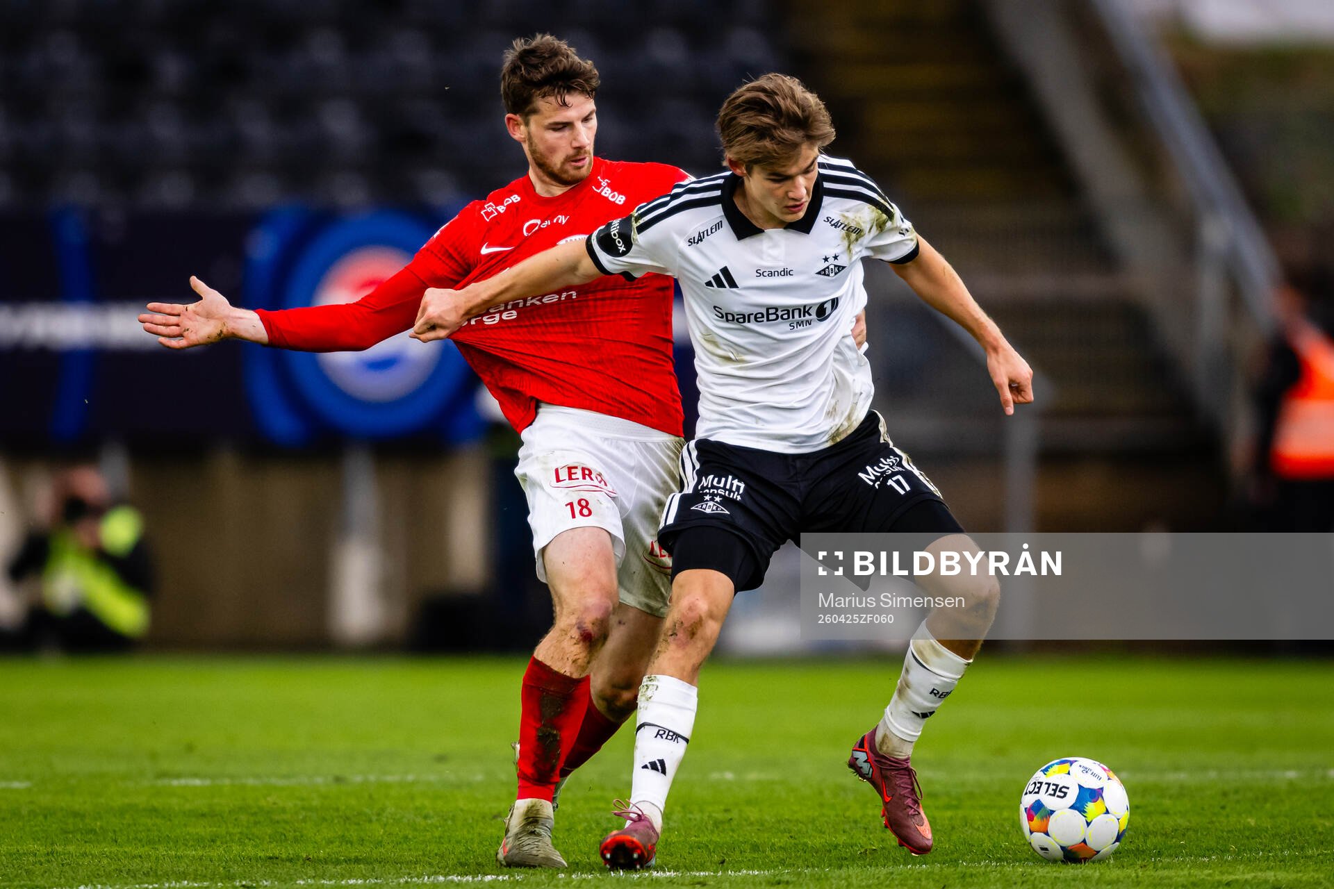 Jacob Sørensen of Brann and Mads Bomholt of Rosenborg