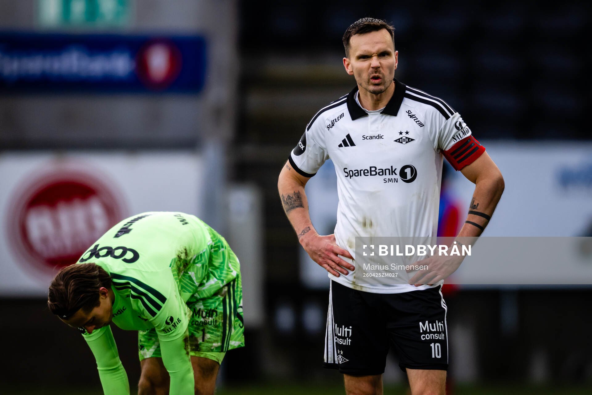 Ole Selnæs of Rosenborg looks dejected