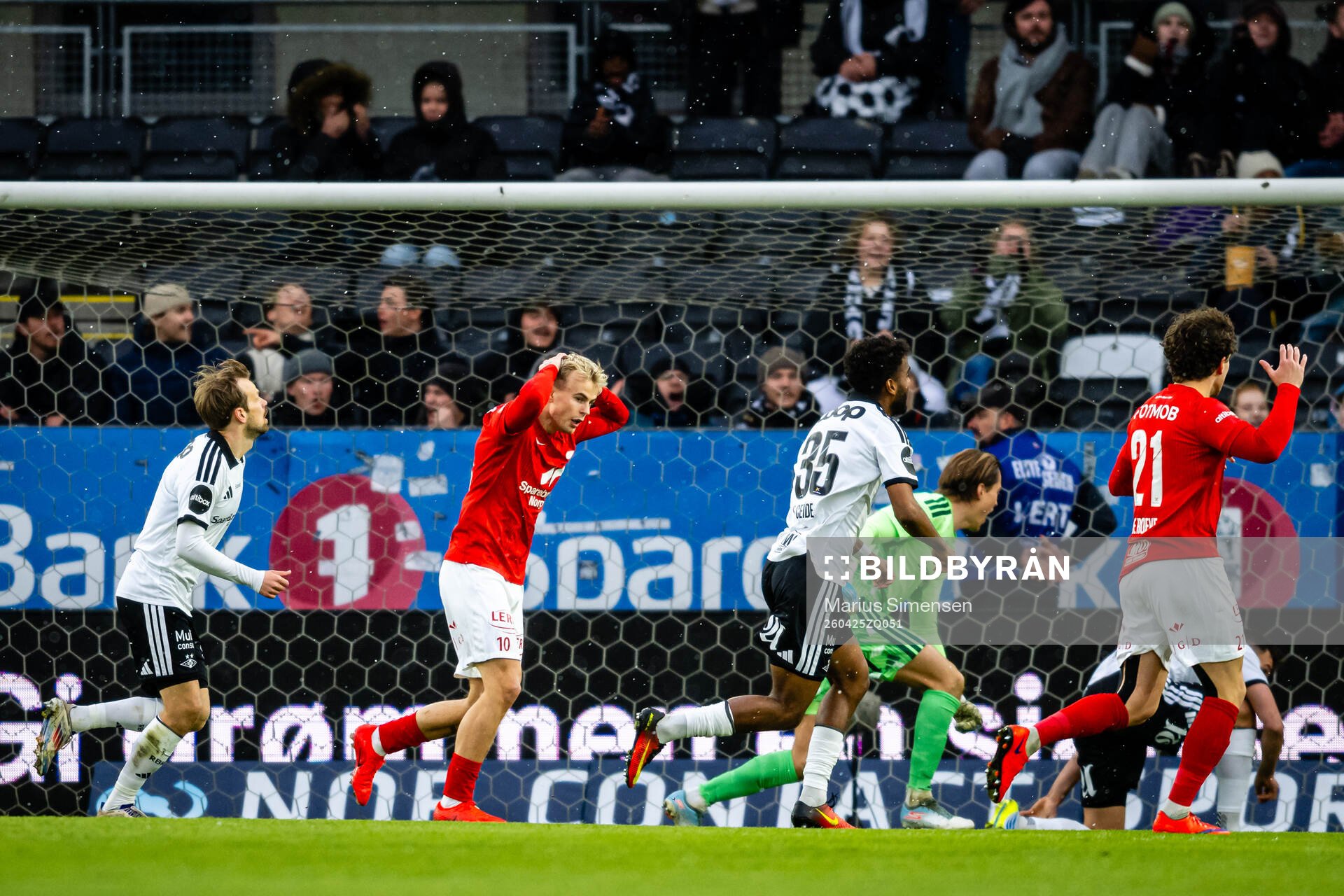Kristall Mani Ingason of Brann reacts