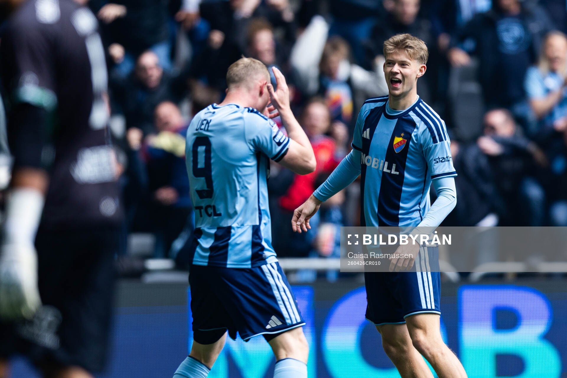 Djurgårdens Kristian Lien och Patric Åslund jublar