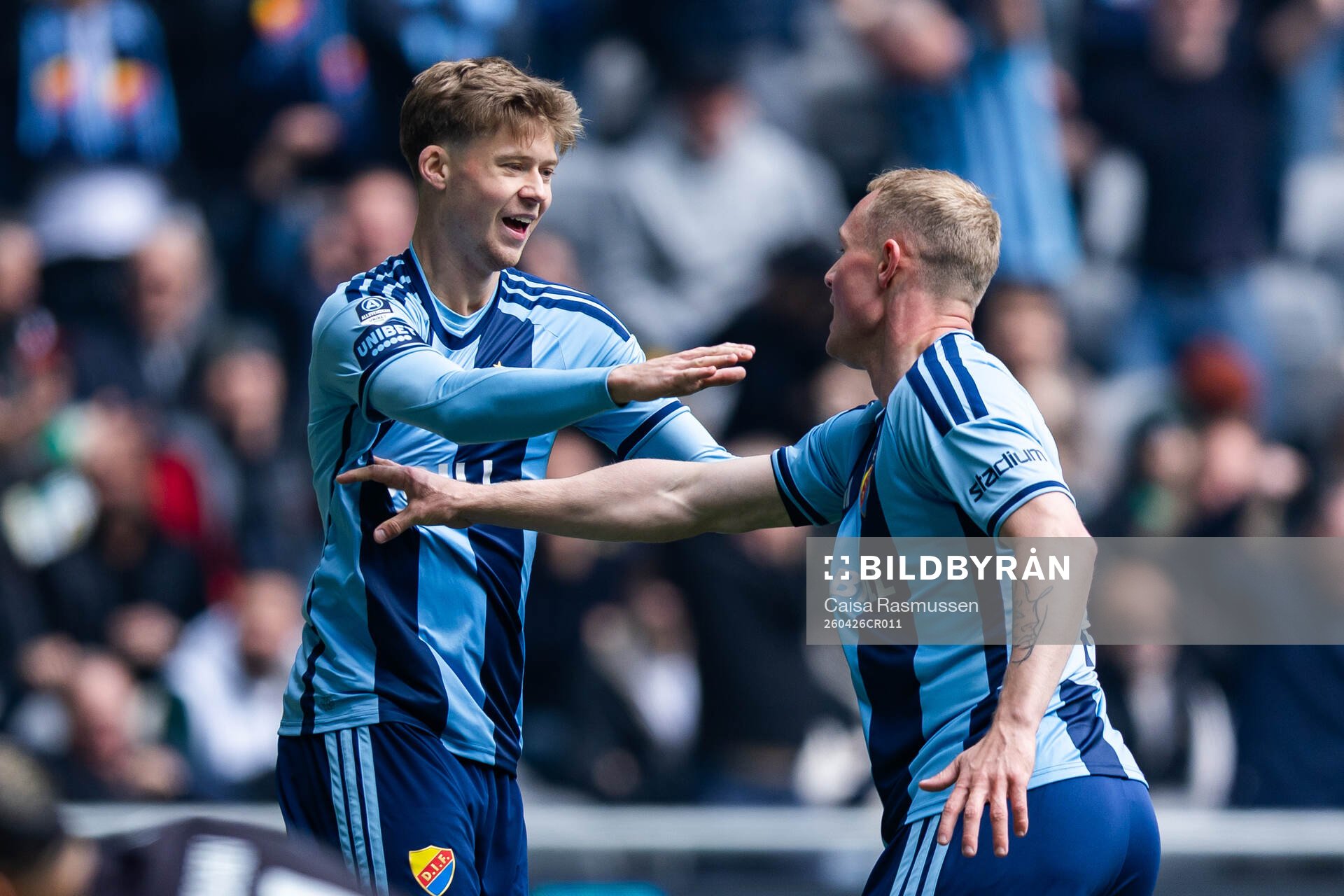 Djurgårdens Patric Åslund och Kristian Lien jublar