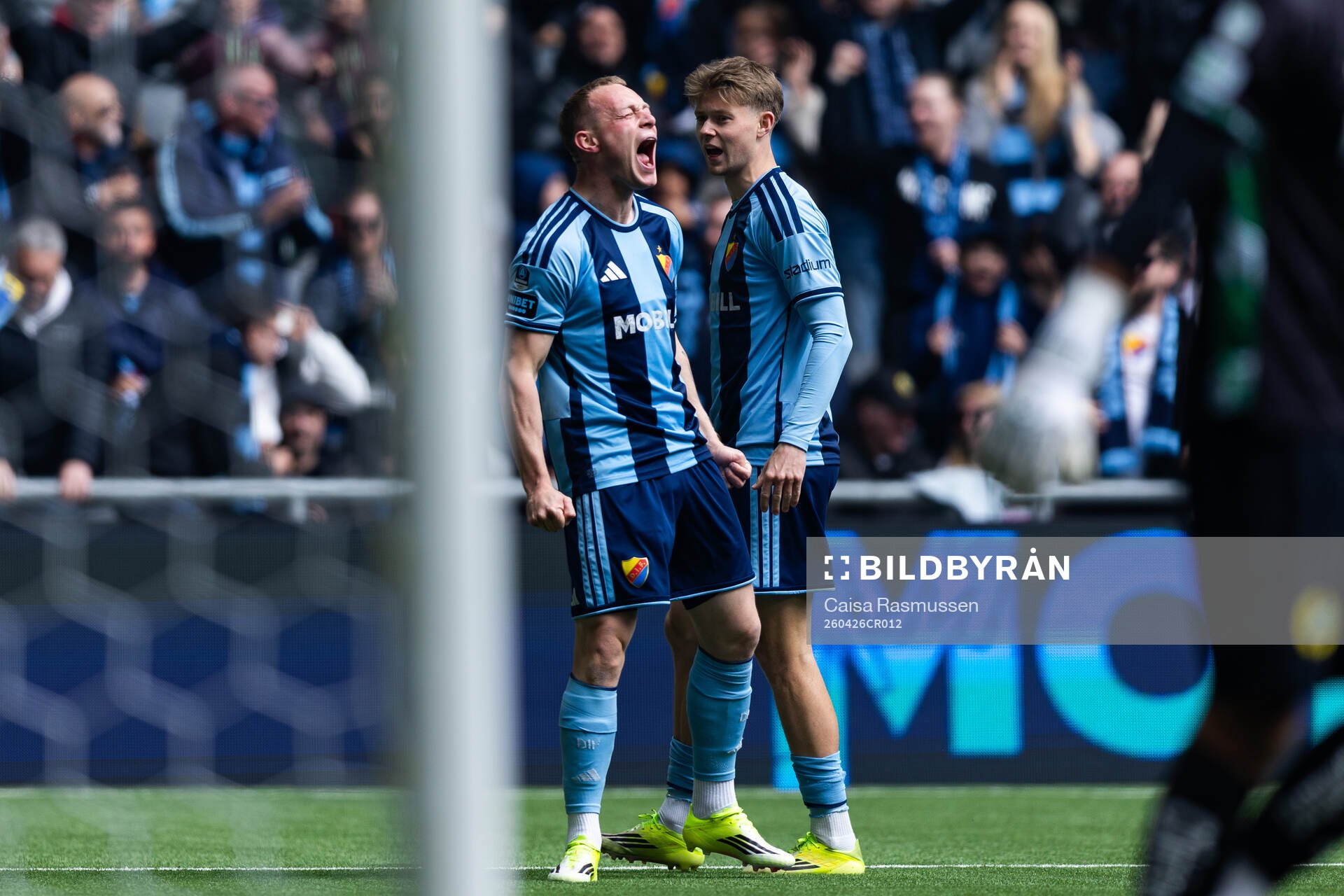 Djurgårdens Kristian Lien och Patric Åslund jublar