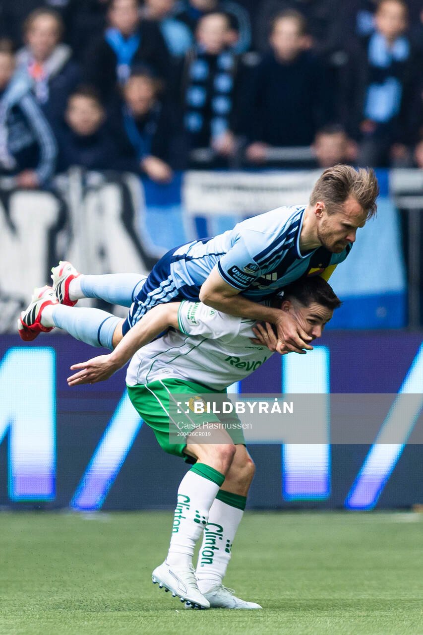 Djurgårdens Jacob Une och Hammarbys Oscar Johansson