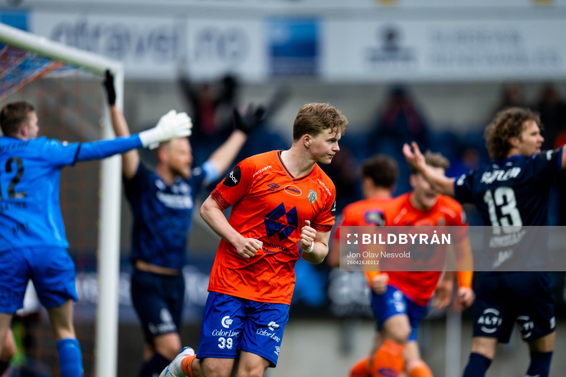 Kristian Lonebu of Aalesund celebrates