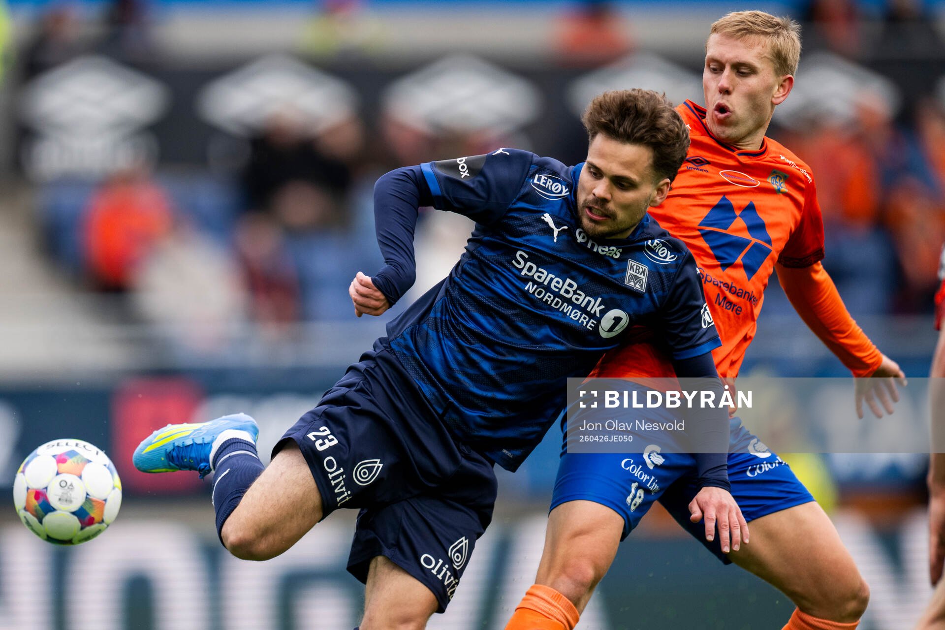 Tobias Svendsen of Kristiansund and Elias Hagen of Aalesund