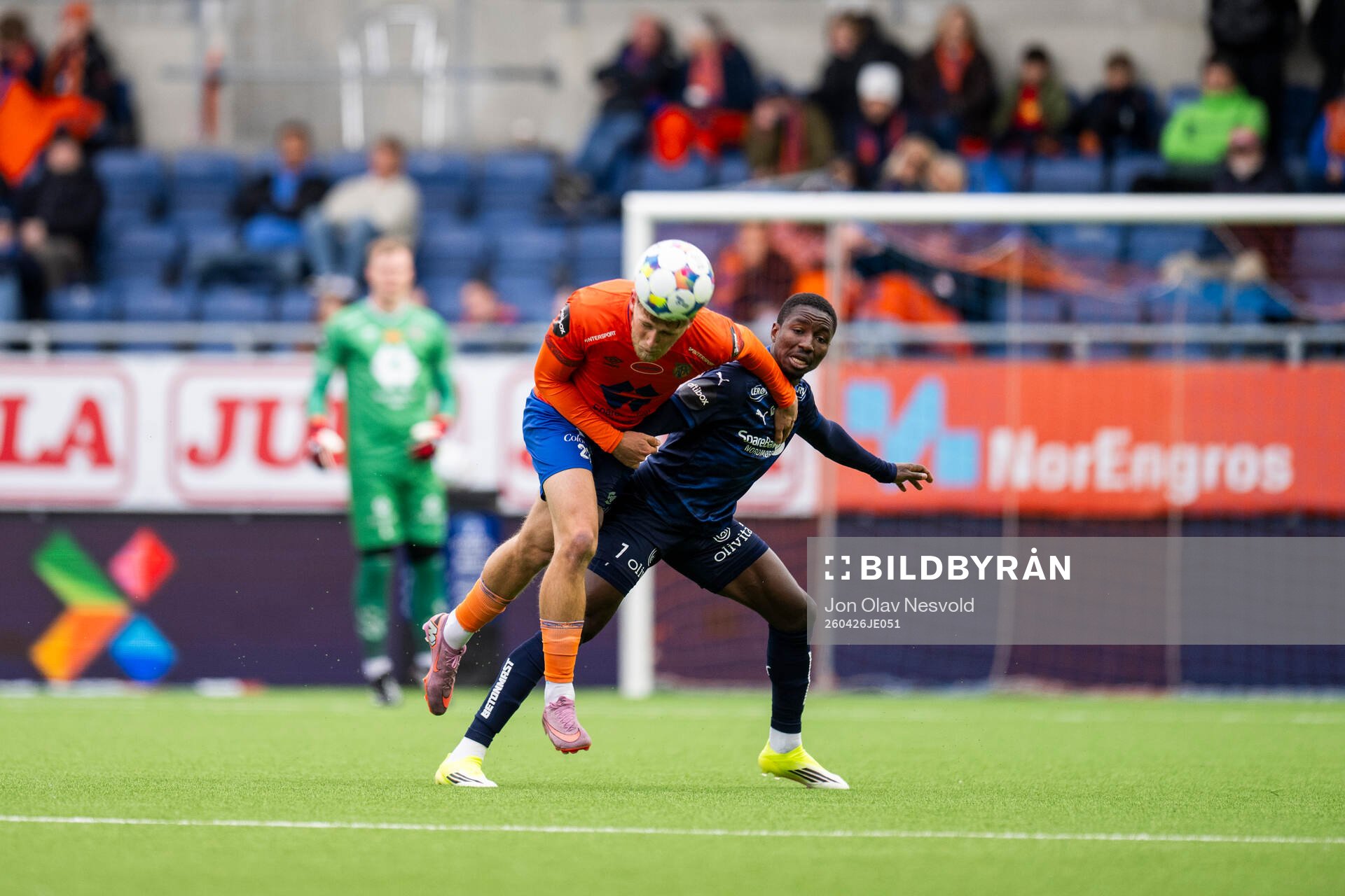 Emil Engqvist of Aalesund and Mustapha Isah of Kristiansund