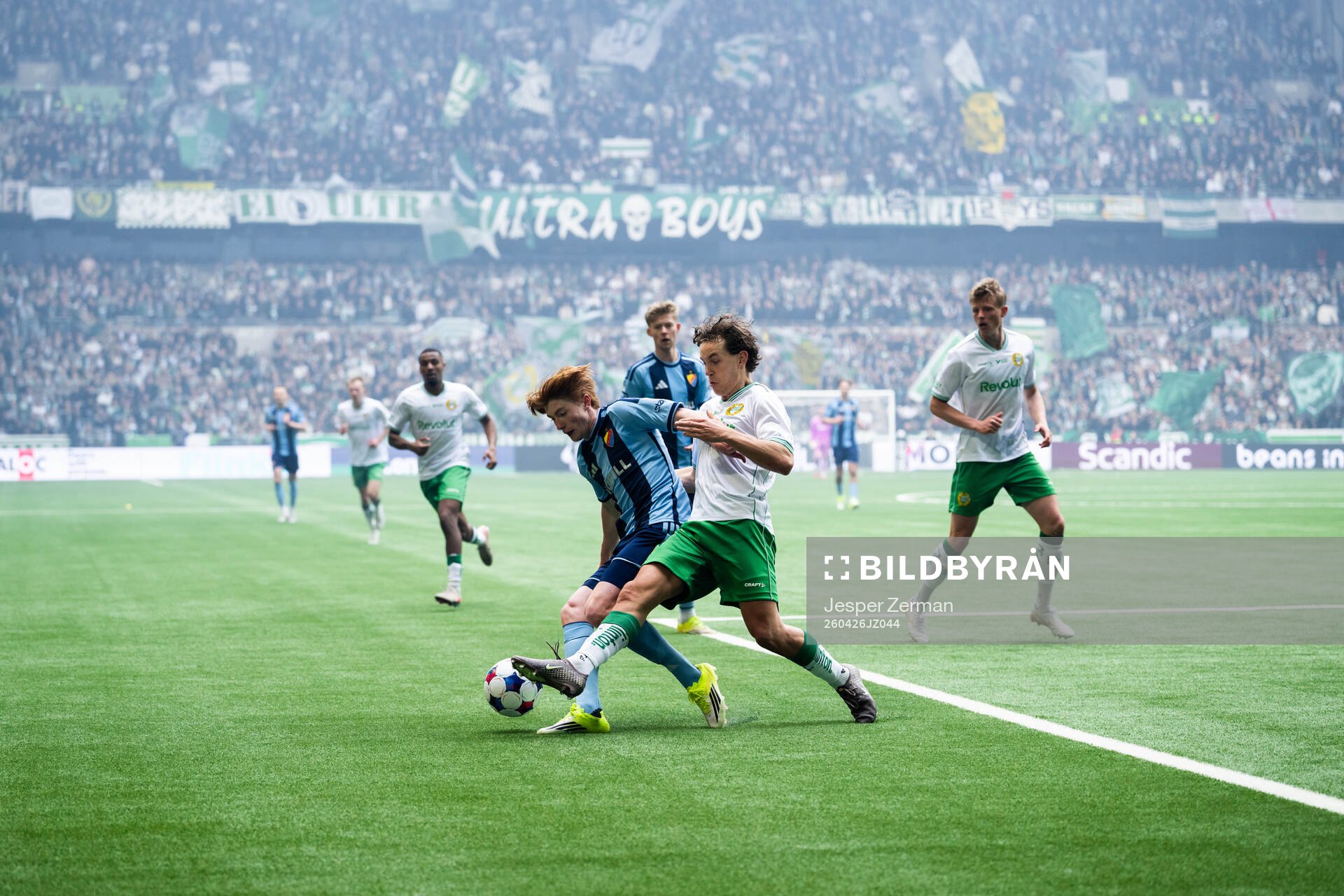 Djurgårdens Peter Langhoff och Hammarbys Hampus Skoglund