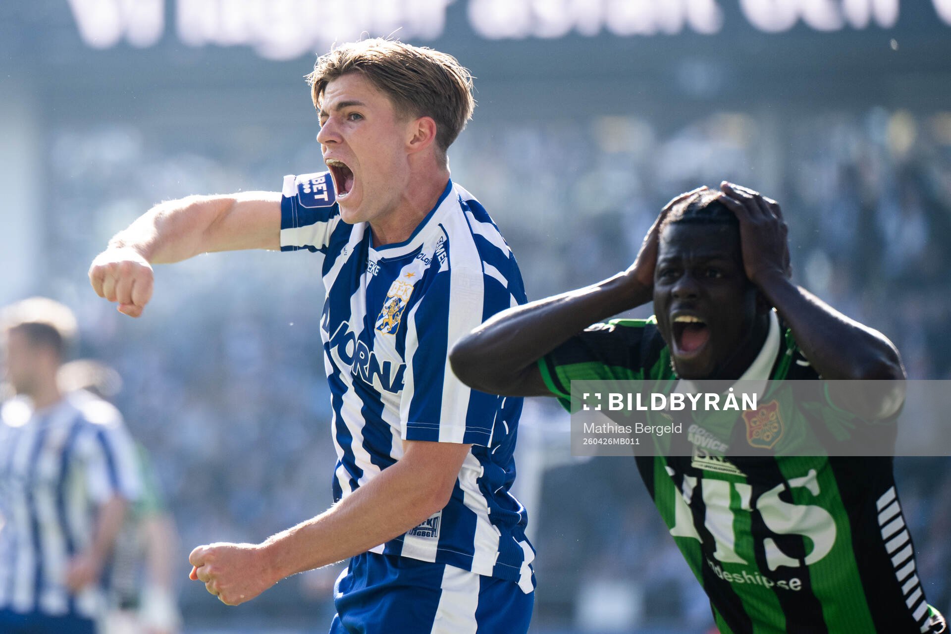 IFK Göteborgs Felix Eriksson jublar och GAIS Blessing