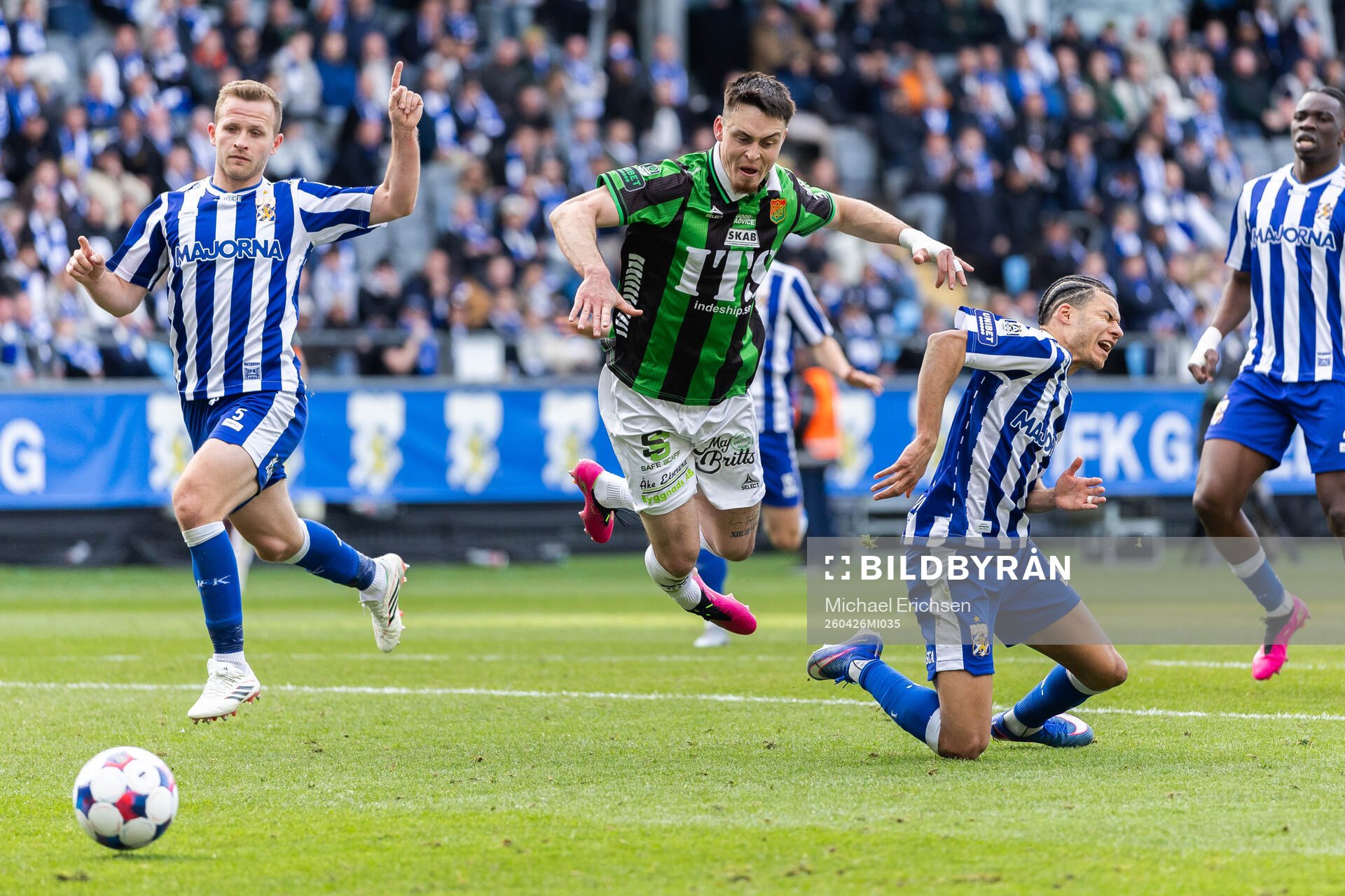 IFK Göteborgs Jonas Bager och David Kruse samt GAIS Samuel
