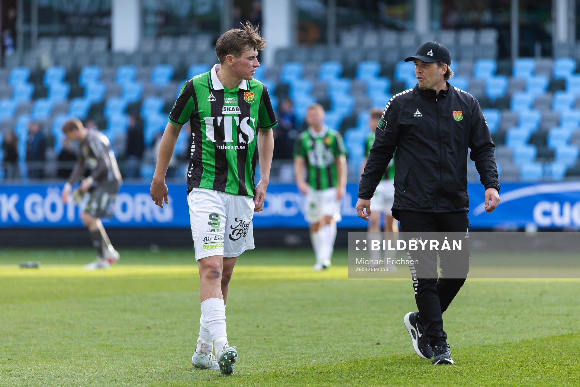 GAIS Max Andersson och tränare Fredrik Holmberg